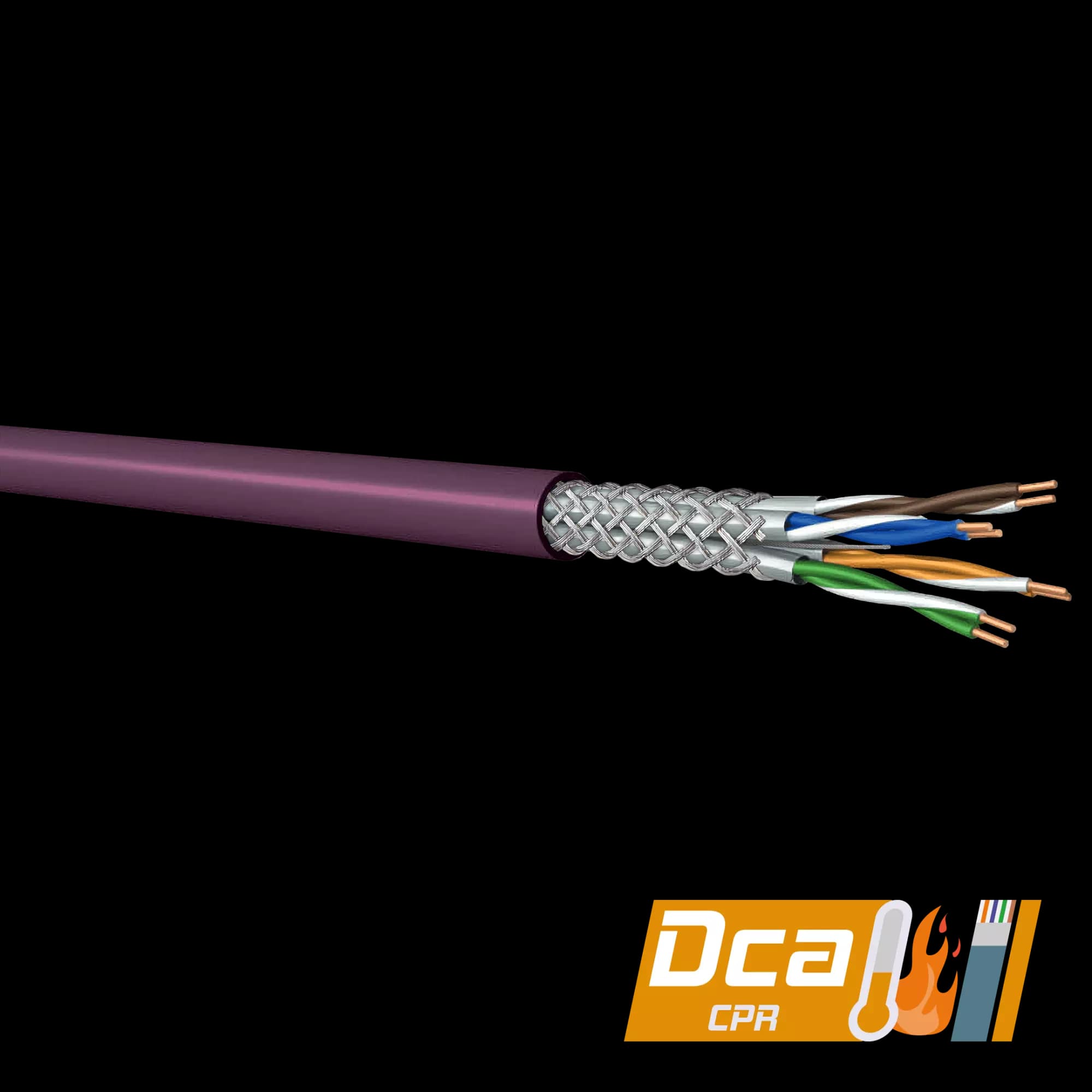 CAT7 S/FTP Data Cable | 900 MHz | LSZH-Dca | 500m | Purple