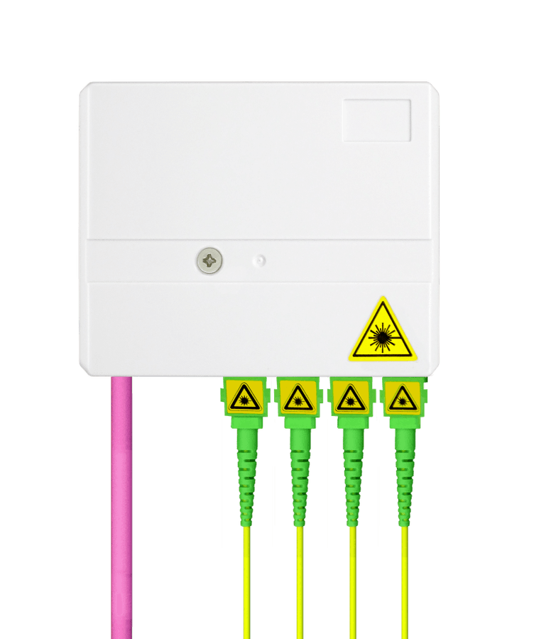 Indoor Termination Box | 4 Patch 4 Fibers 4 Ports | Compact Design, vista 6
