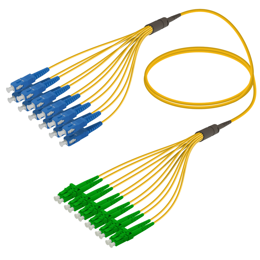 SC/UPC-LC/APC | 12 Fibers Fanout | Single Mode G657.A2 | 3.0/1.8mm