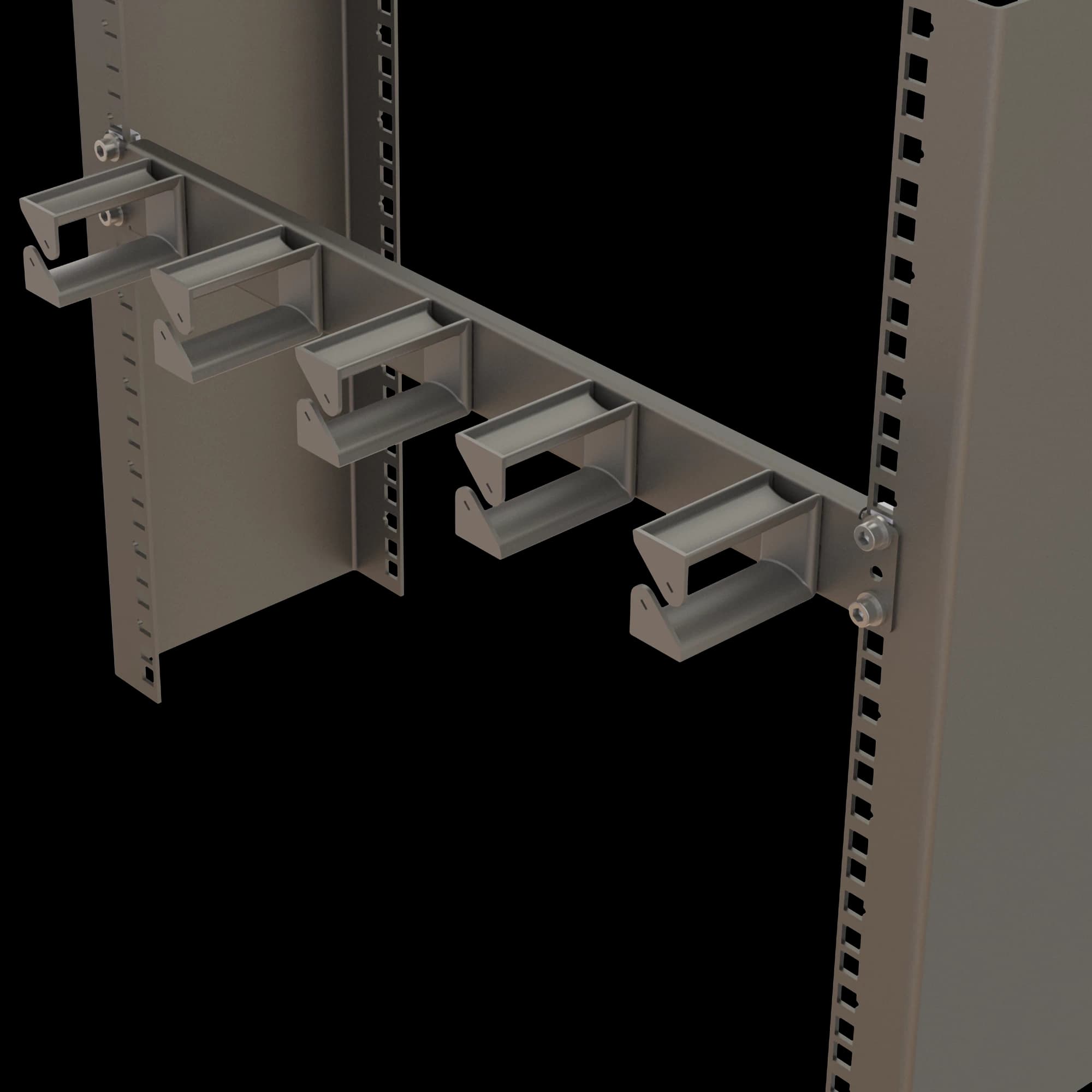 19" 1U Modular Cable Organizer | With 5 Snap In Rings, vista 5