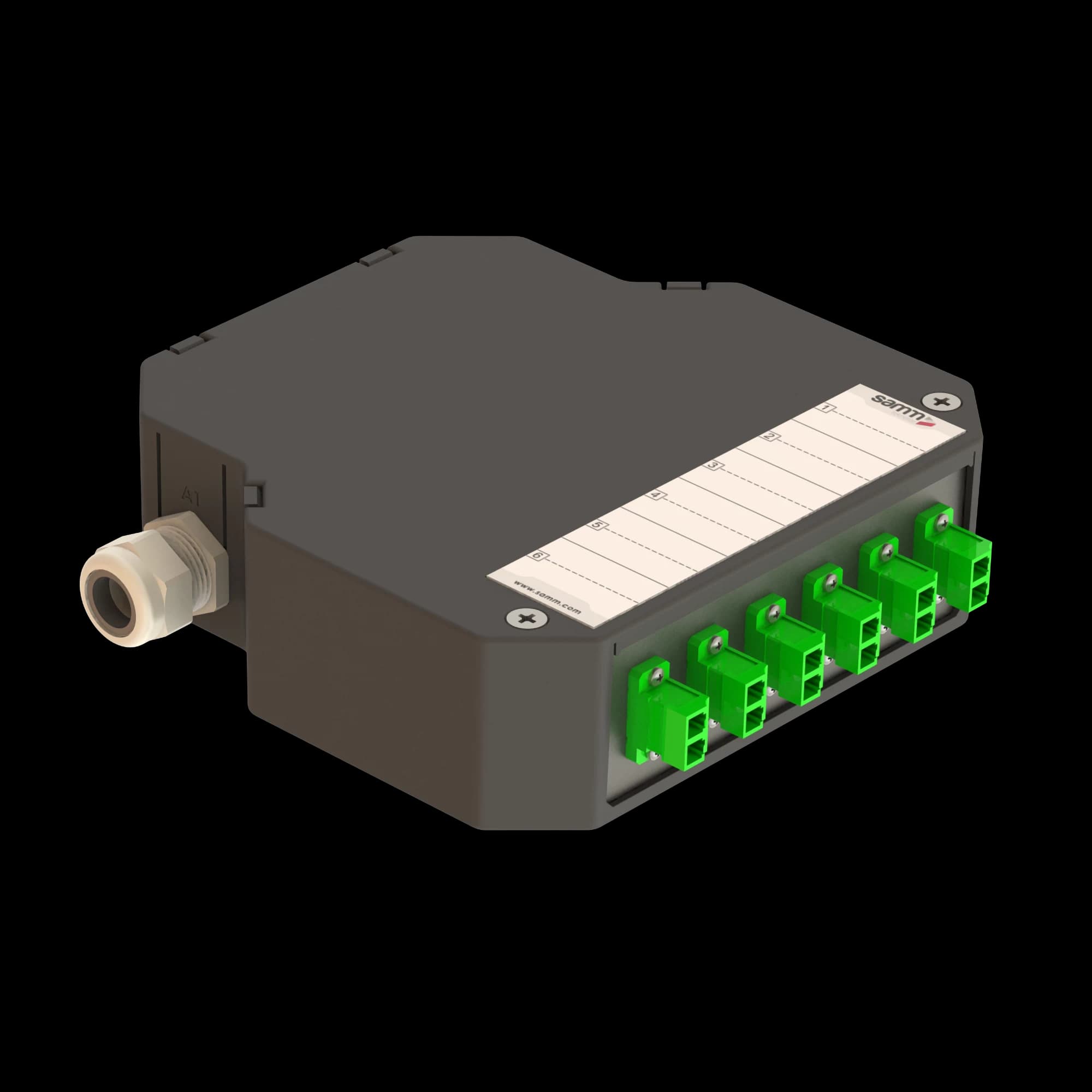 DIN Rail Termination Box | 6 LC Duplex | DP8, vista 3