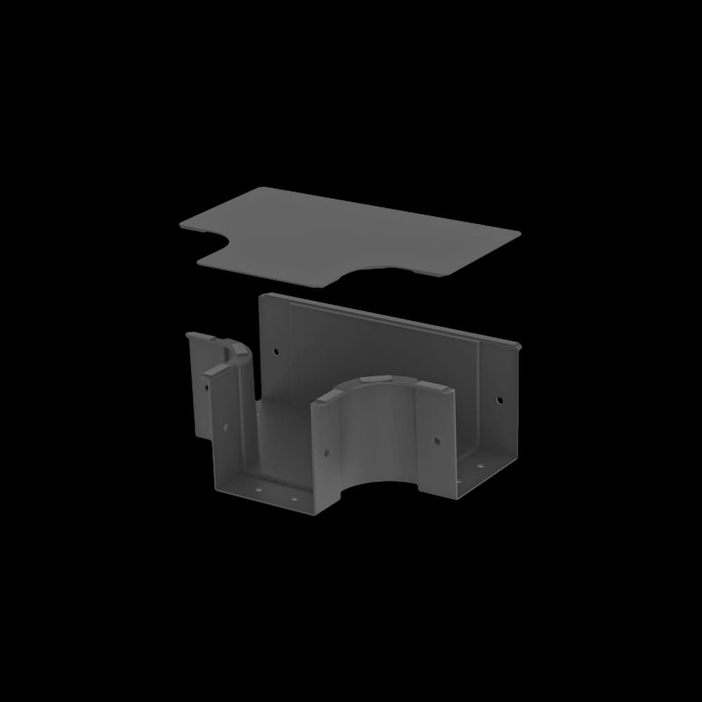 Raceways | Horizontal "T" Connection 100mm | W/ Cover, vista 4