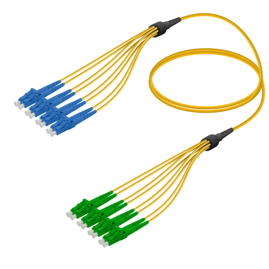 LC/UPC-LC/APC | 8 Fibers Fanout | Single Mode G657.A2 | 3.0/1.8mm