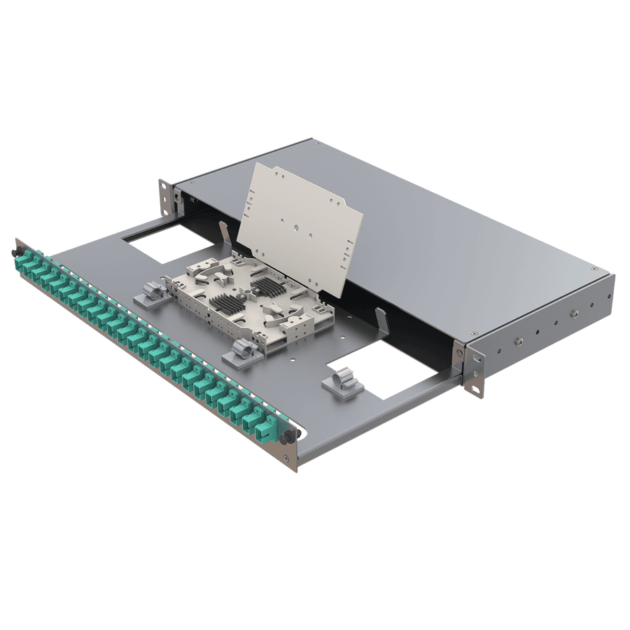 Aluminium 1U Patch Panel | 24 SC Simplex, vista 6