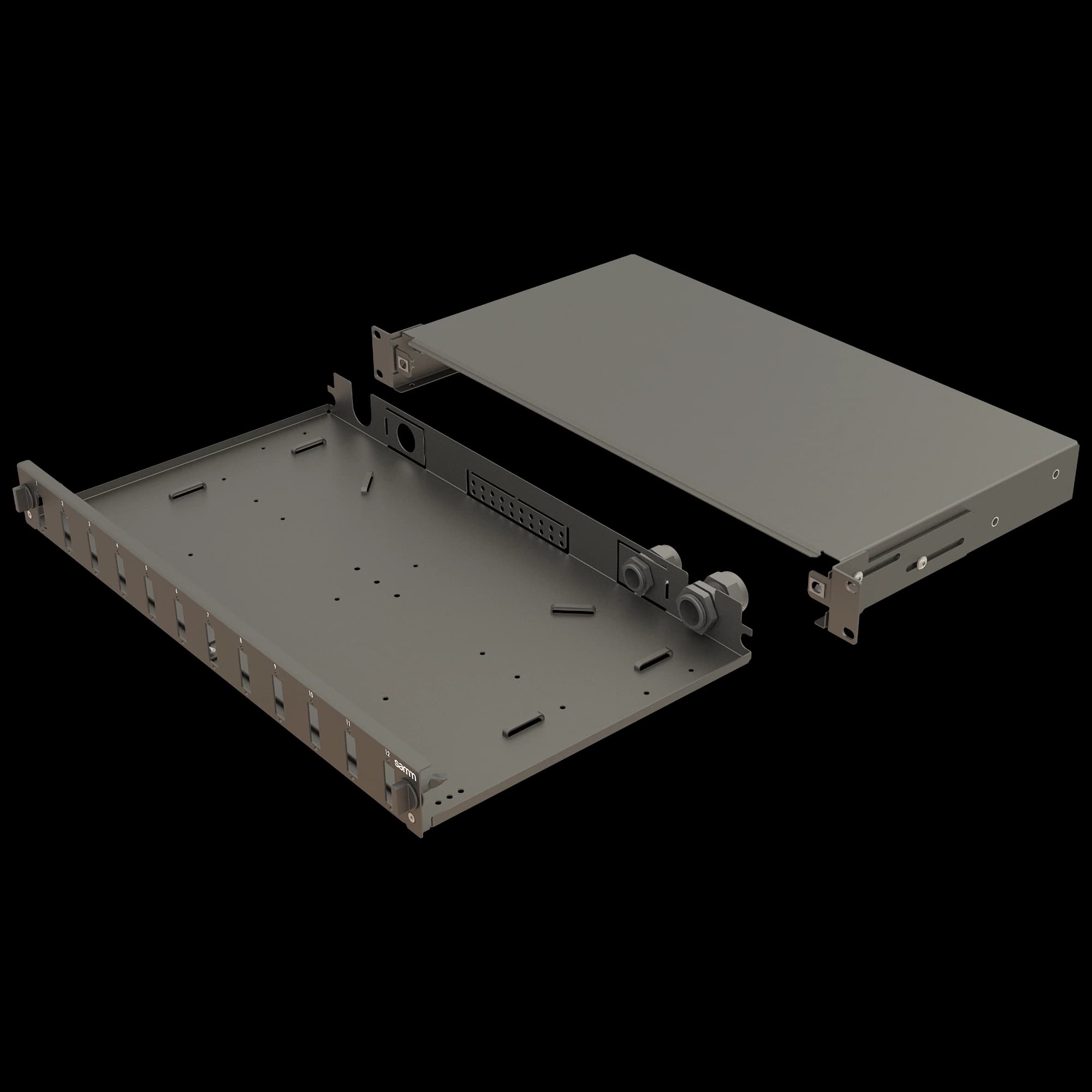 Bright Series | Mechanical Sliding | 12 Holes | FP02 | Empty Patch Panel, vista 2