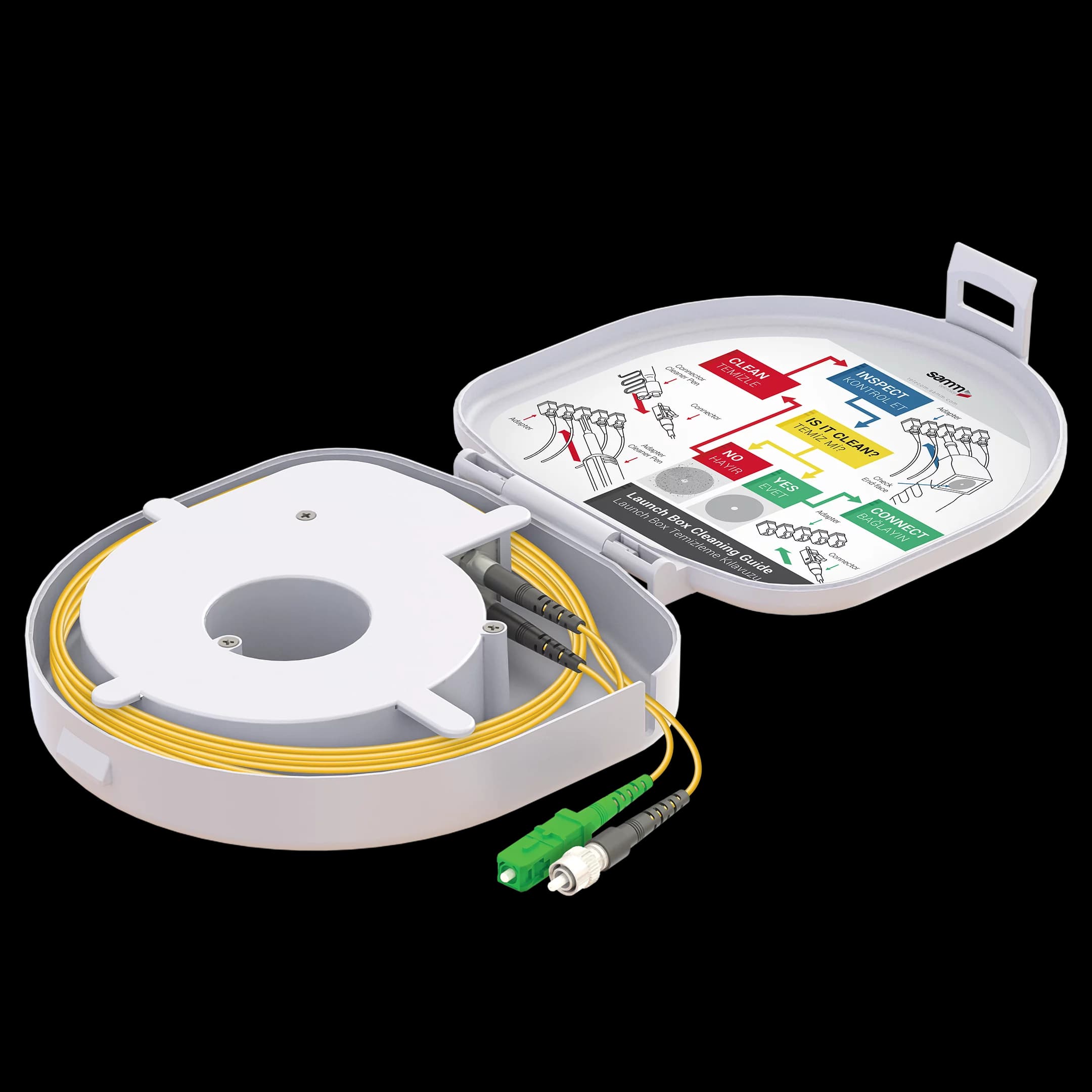 Through Type Fiber Optic OTDR Launch Box | Single Mode G652.D | SC APC/FC UPC | 1000 meters