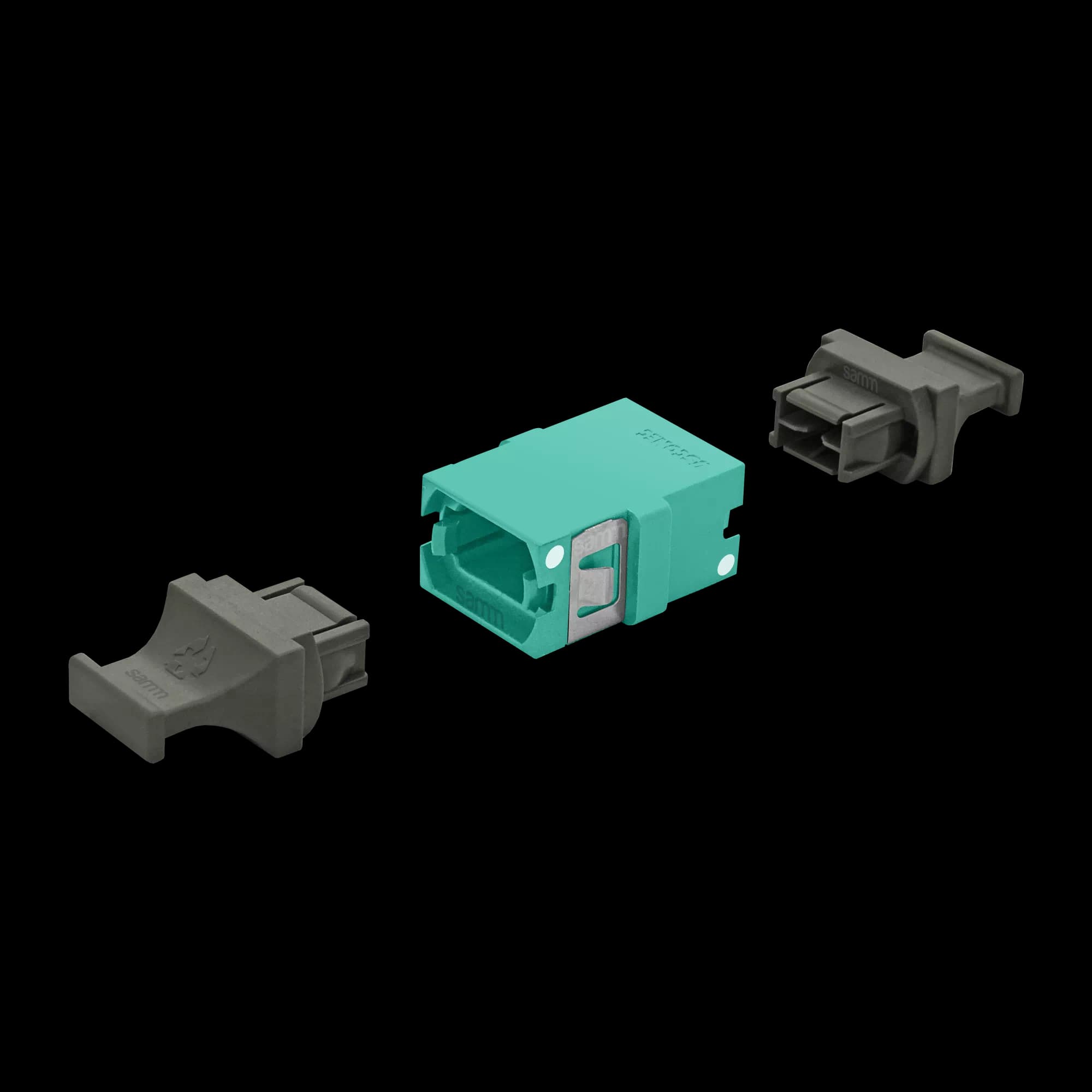 MTP Simplex Adapter | w/o Flange | Opposed Keys | 2 Dust Plugs US Conec (12226, 12229, 13853)