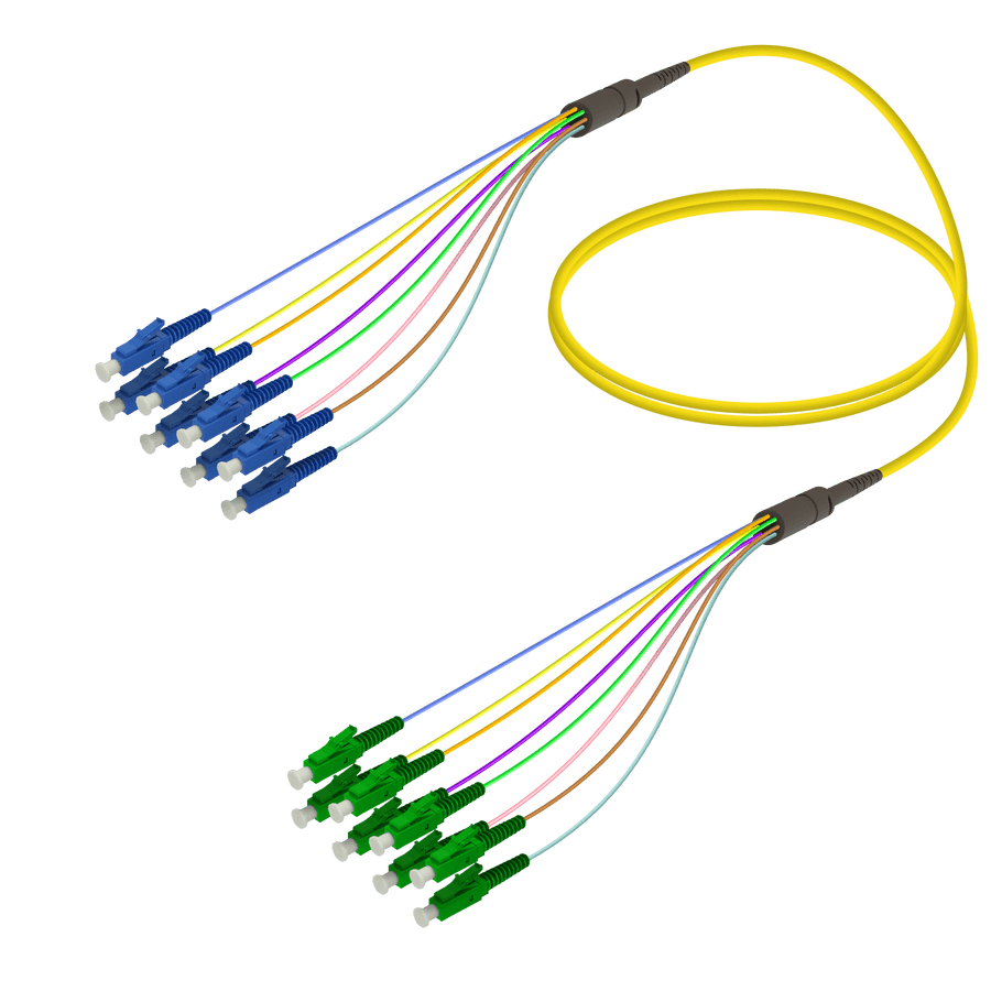 LC/UPC-LC/APC | 8 Fibers Fanout | Single Mode G657.A2 | 3.0/0.9mm