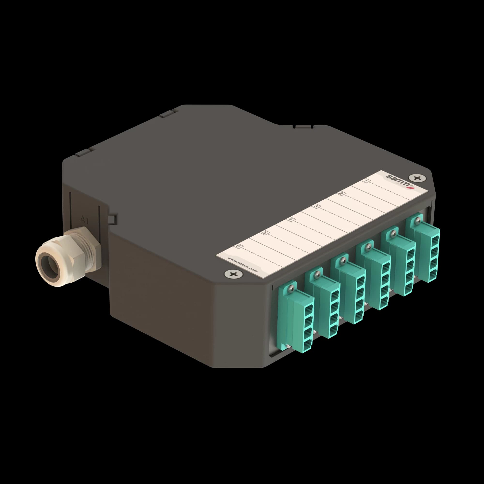 DIN Rail Termination Box | 6 LC Quad | DP7, vista 5