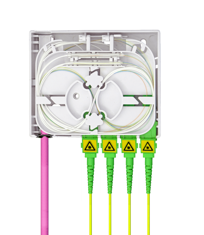 Indoor Termination Box | 4 Patch 4 Fibers 4 Ports | Compact Design, vista 7