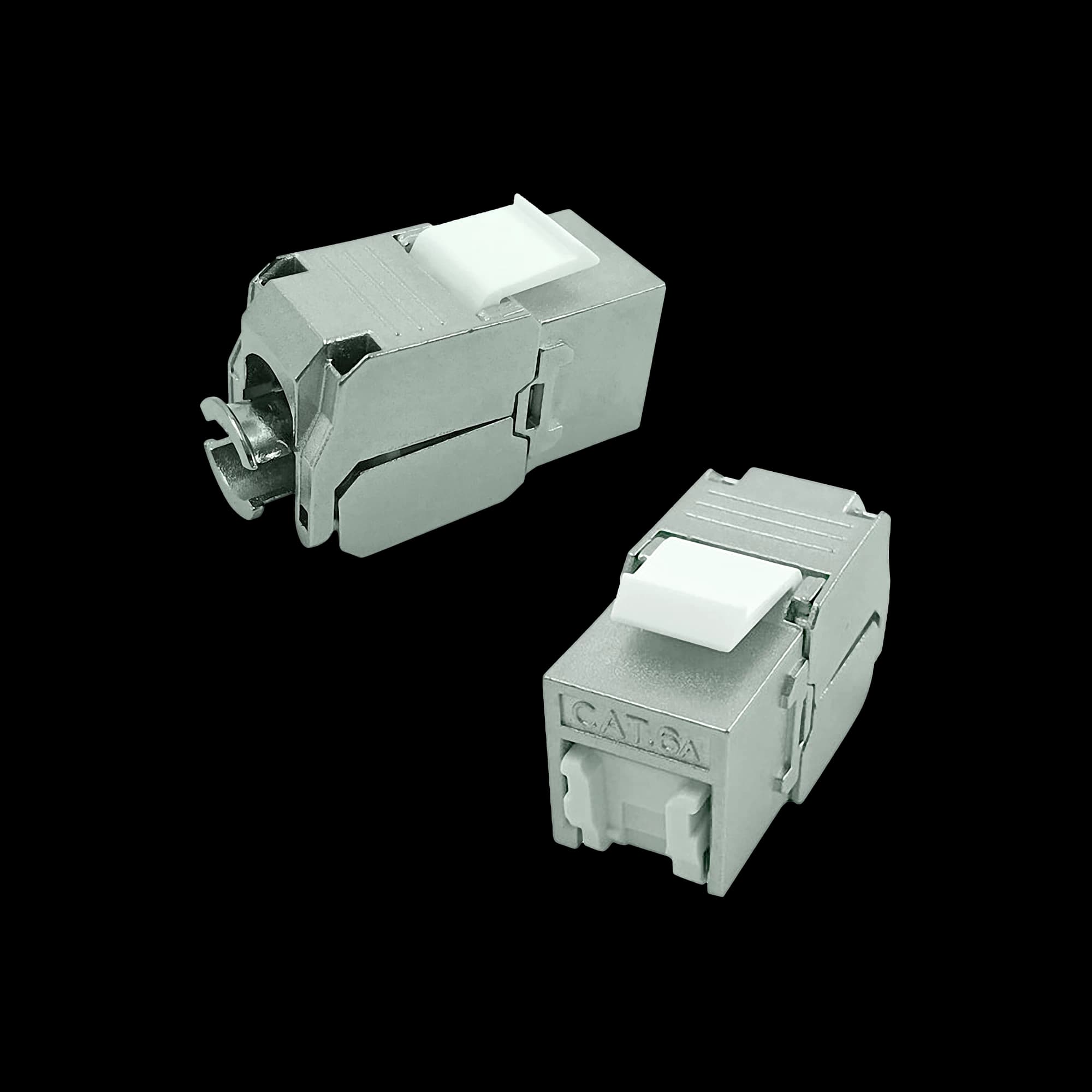 CAT6A Jack to Jack Keystone 180° | Shielded w/ Dust Cover