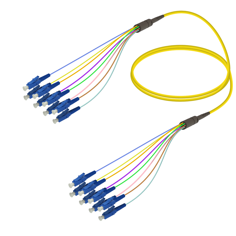 LC/UPC-LC/UPC | 8 Fibers Fanout | Single Mode G657.A2 | 3.0/0.9mm