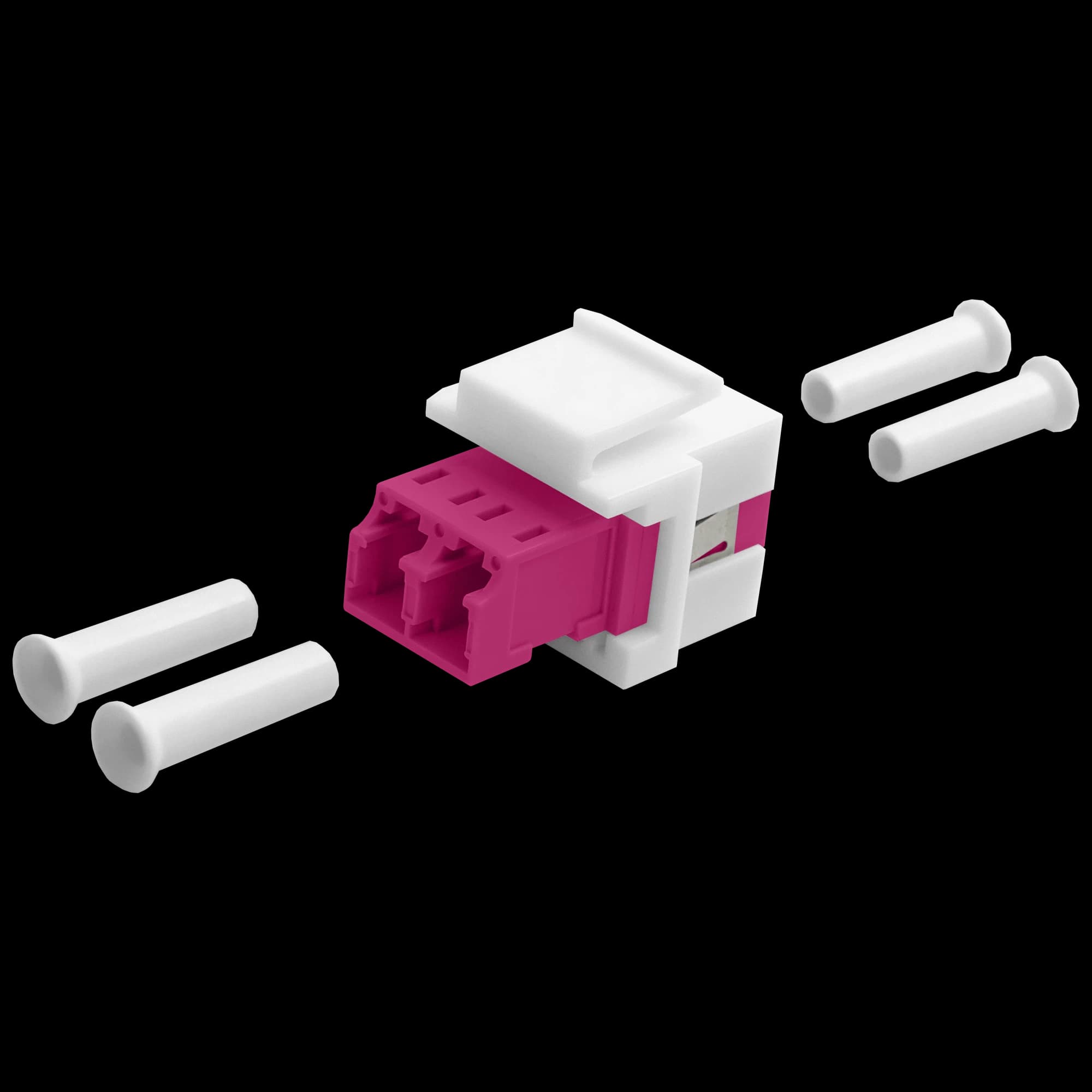 LC Duplex Keystone Coupler | w/ Clip Fiber Optic, vista 2