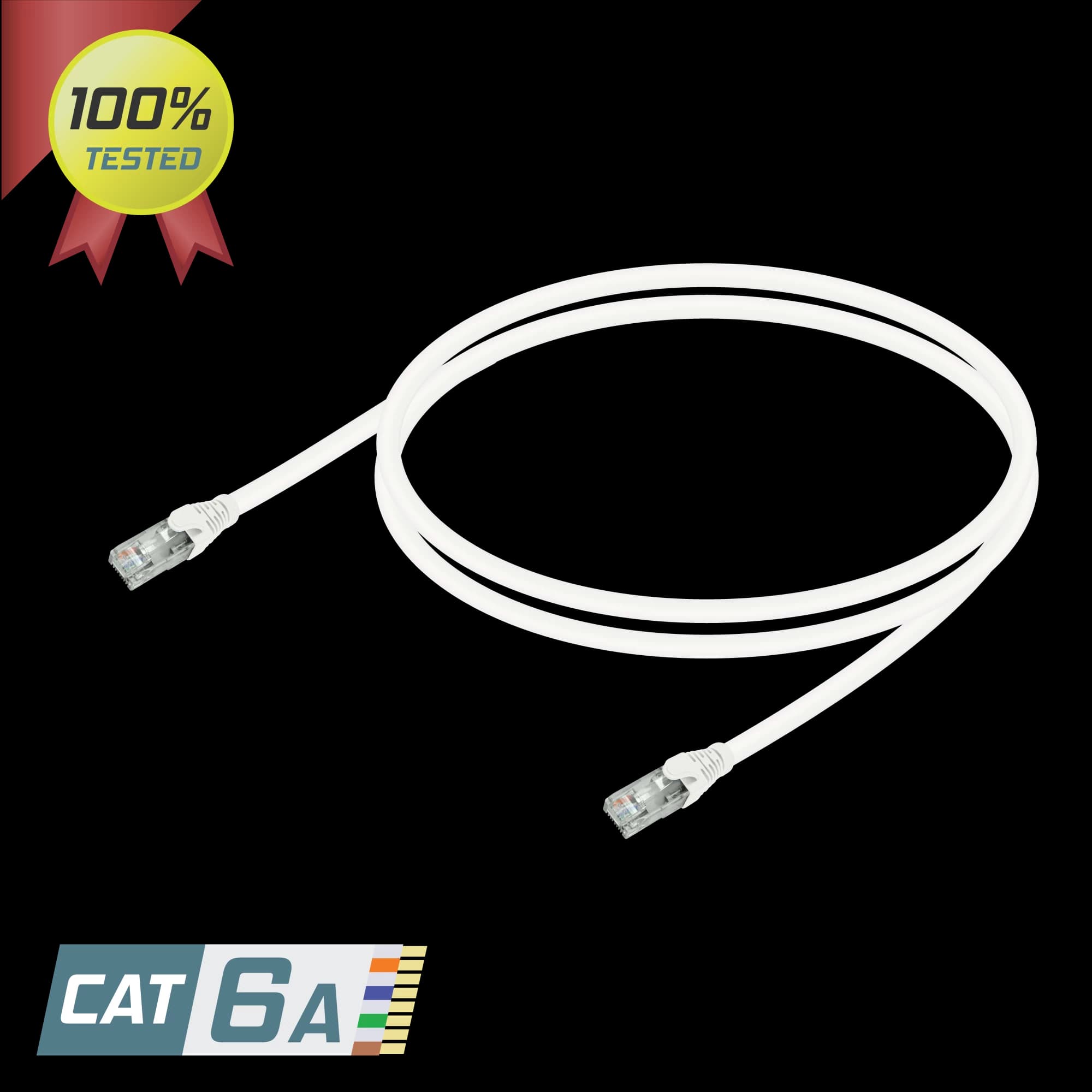 CAT6A U/UTP 24AWG Patch Cord | LSZH | White