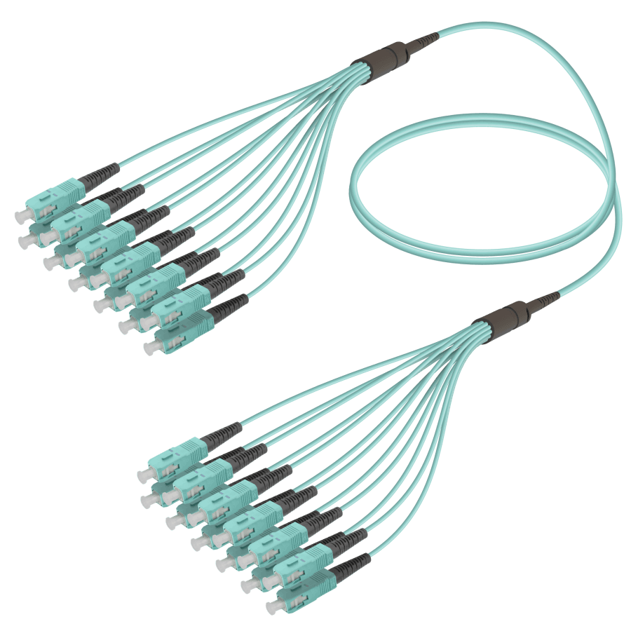 SC/UPC-SC/UPC | 12 Fibers Fanout | Multi Mode G651.OM3 | 3.0/1.8mm