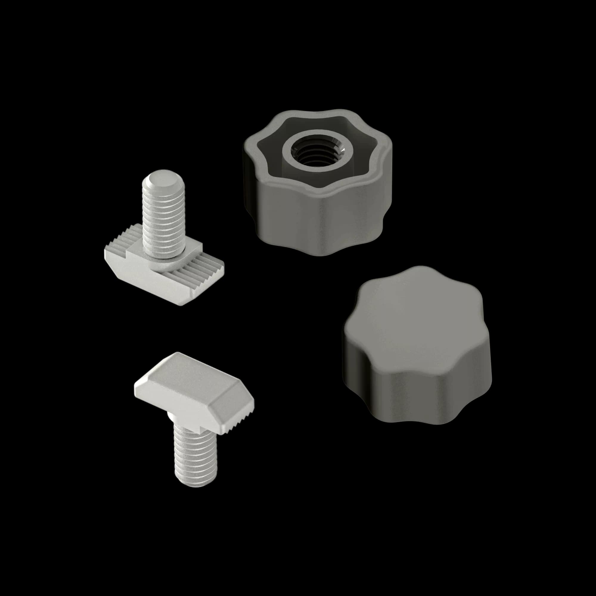 FDS_Knurled Quick Knob with T-Bolt Kit of 1, vista 2