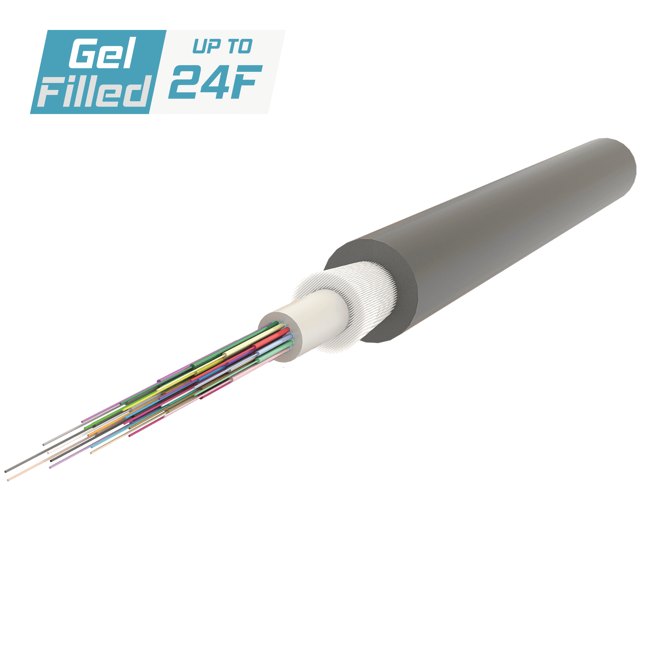 Central Loose Tube Fiber Optic Cable | Gel-Filled | A-D1Q(ZN-GY)B2Y | Up to 24F