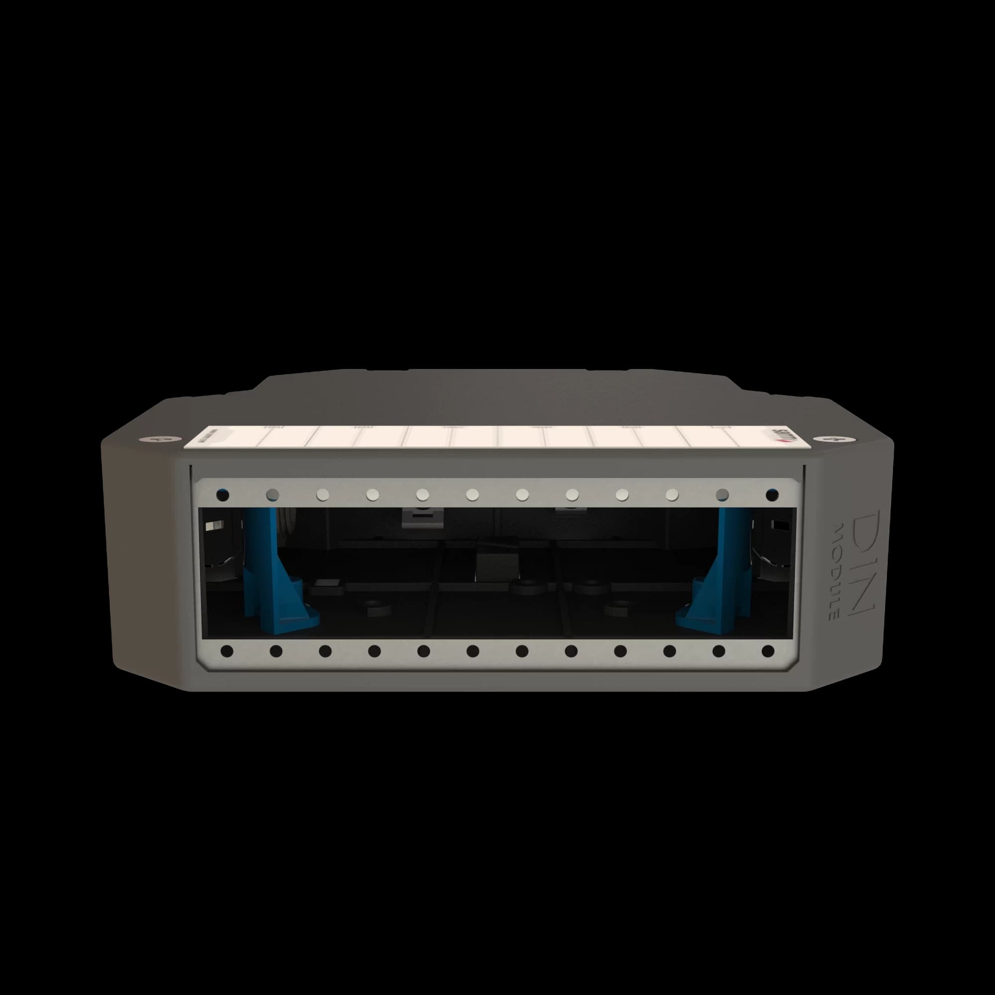 DIN Rail Termination Box | Straight | DP3 Empty, vista 3