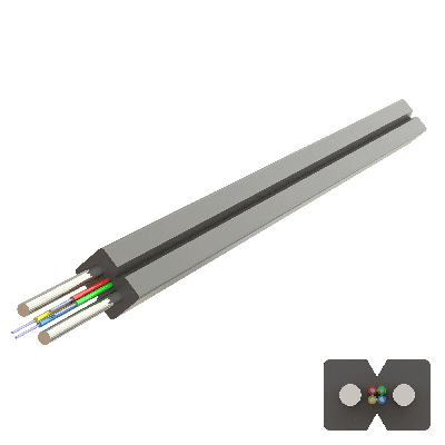 Flat Steel Drop Cable 2.0x3.0mm | U-(ZN-2S)H | Up to 4F | 1000 meters, vista 3