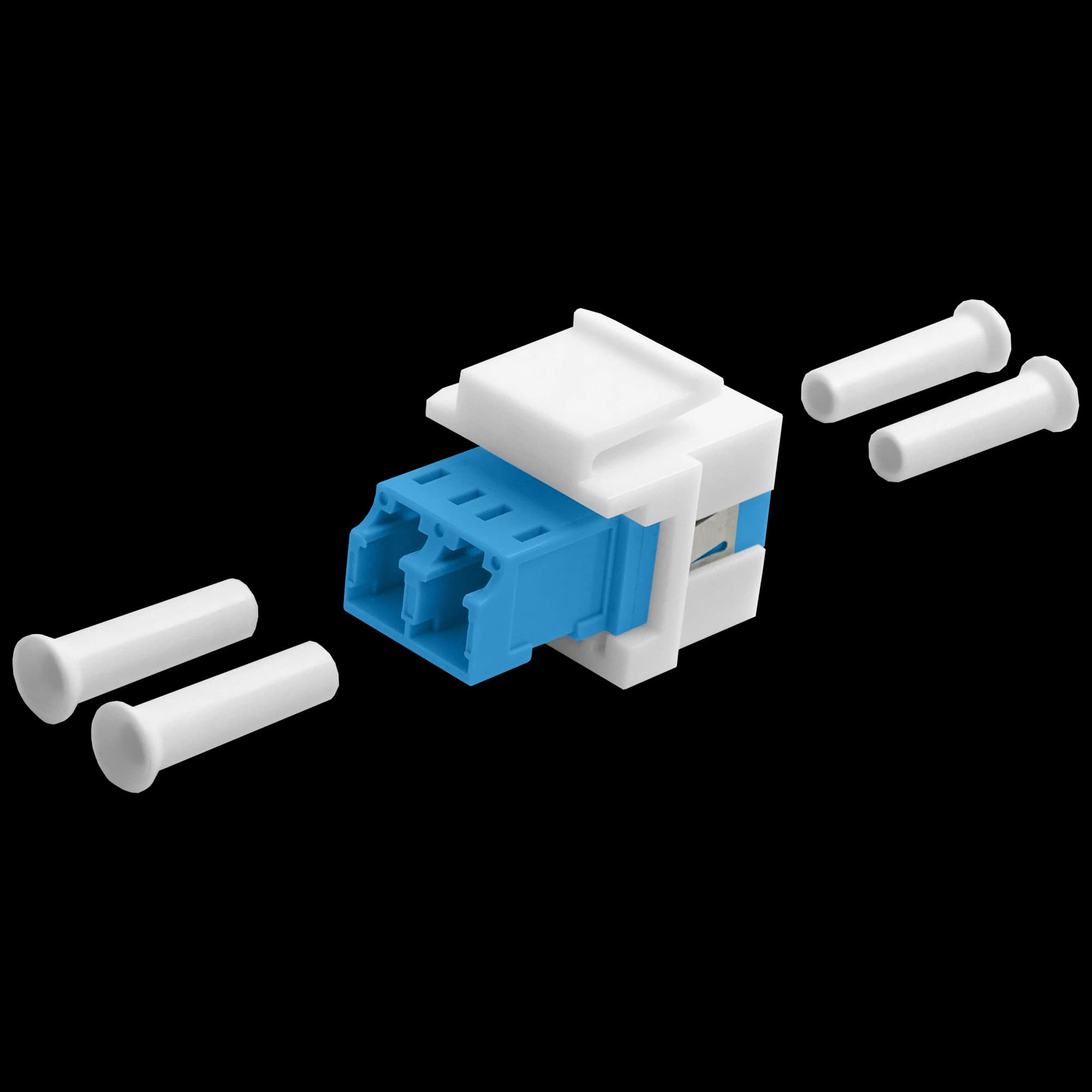 LC Duplex Keystone Coupler | w/ Clip Fiber Optic
