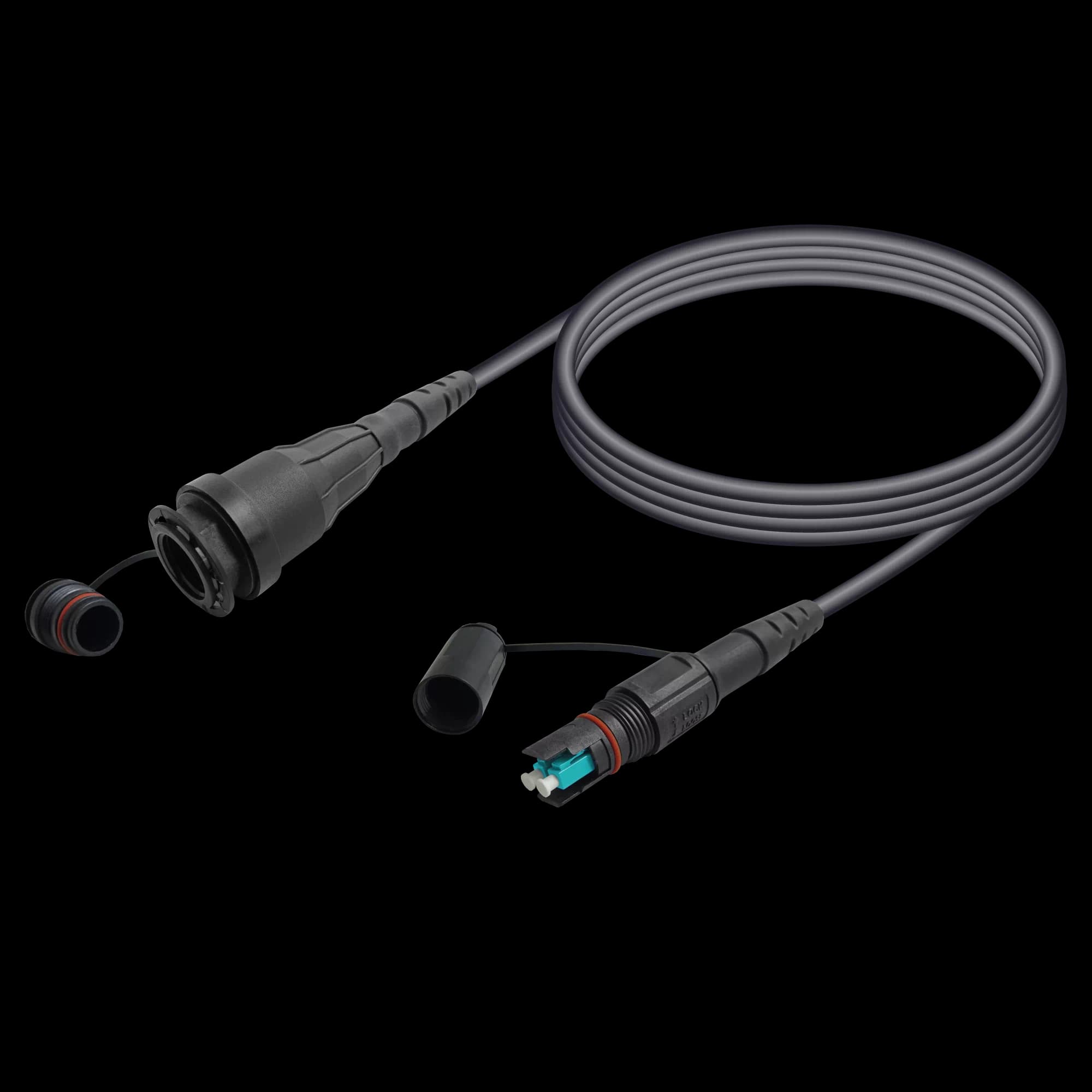 QCS Harsh Environment Multi-mode OM3 Fiber Cable Assembly | QCS-Male to QCS-Female