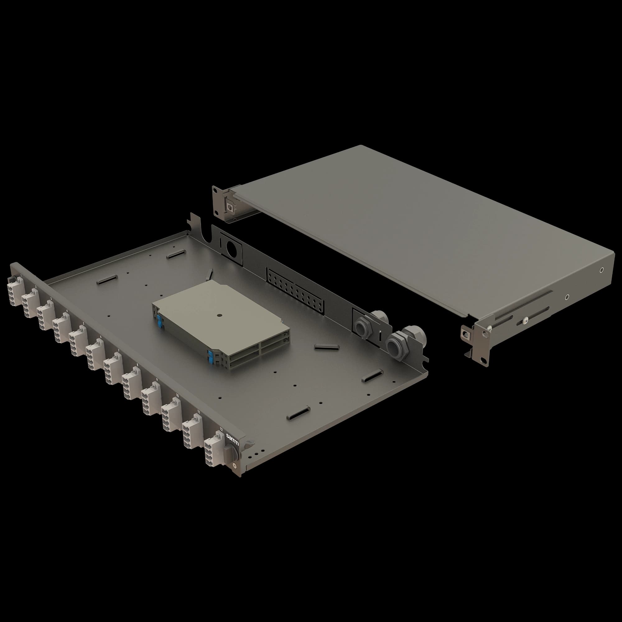 Bright Series | Mechanical Sliding | 12 LC Quad | FP02 | 48 Fiber, vista 3