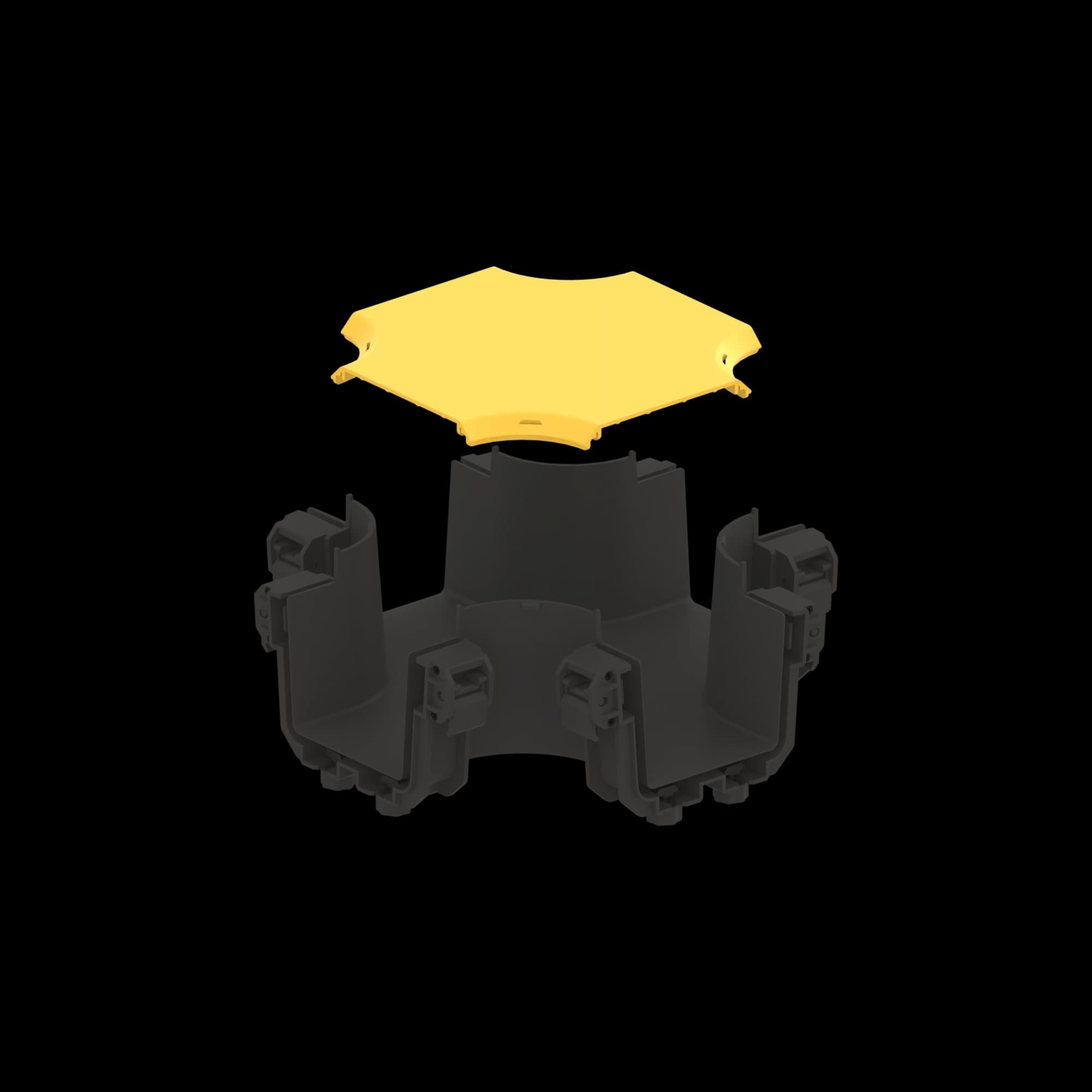 FDS_100mm 4-Way Cross Connection Cover, vista 3