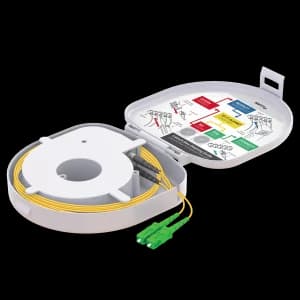 Through Type Fiber Optic OTDR Launch Box | Single Mode G652.D | SC APC/SC APC | 1000 meters, vista 3