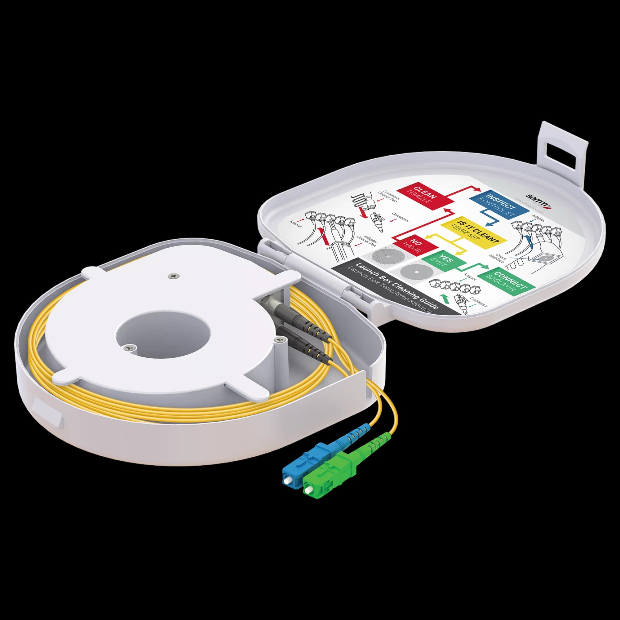 Through Type Fiber Optic OTDR Launch Box | Single Mode G652.D | SC UPC/SC APC | 1000 meters