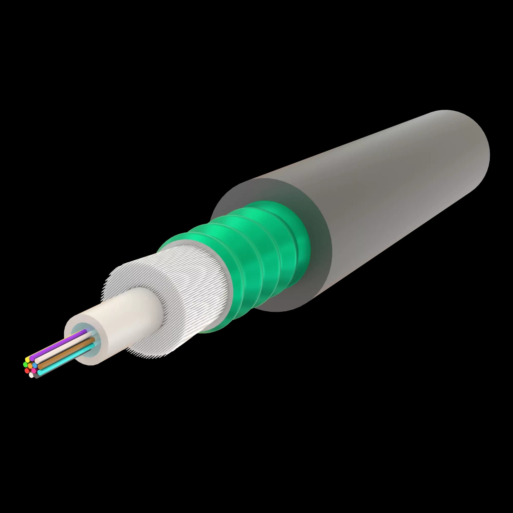 Steel-Armoured Central Loose Tube Fiber Optic Cable | Gel-Free | U-B1Q(ZN-GY)(SR)H | Up to 24F | Universal