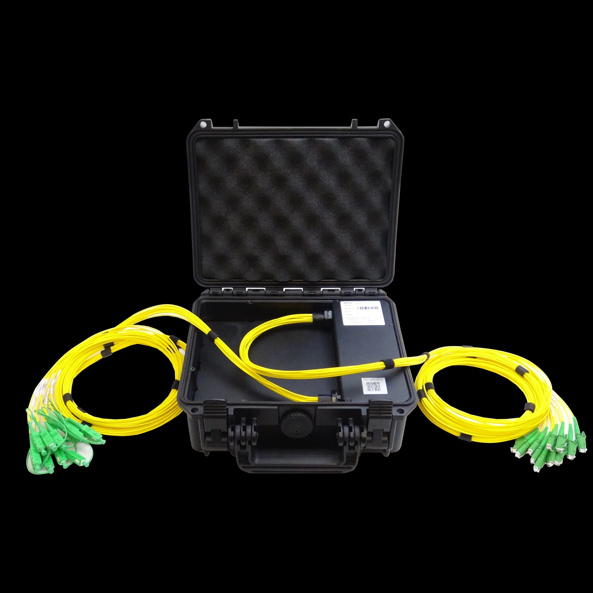 Hard Case Protected Multi-fiber OTDR Launch Boxes (Up to 12 Fibers), vista 3