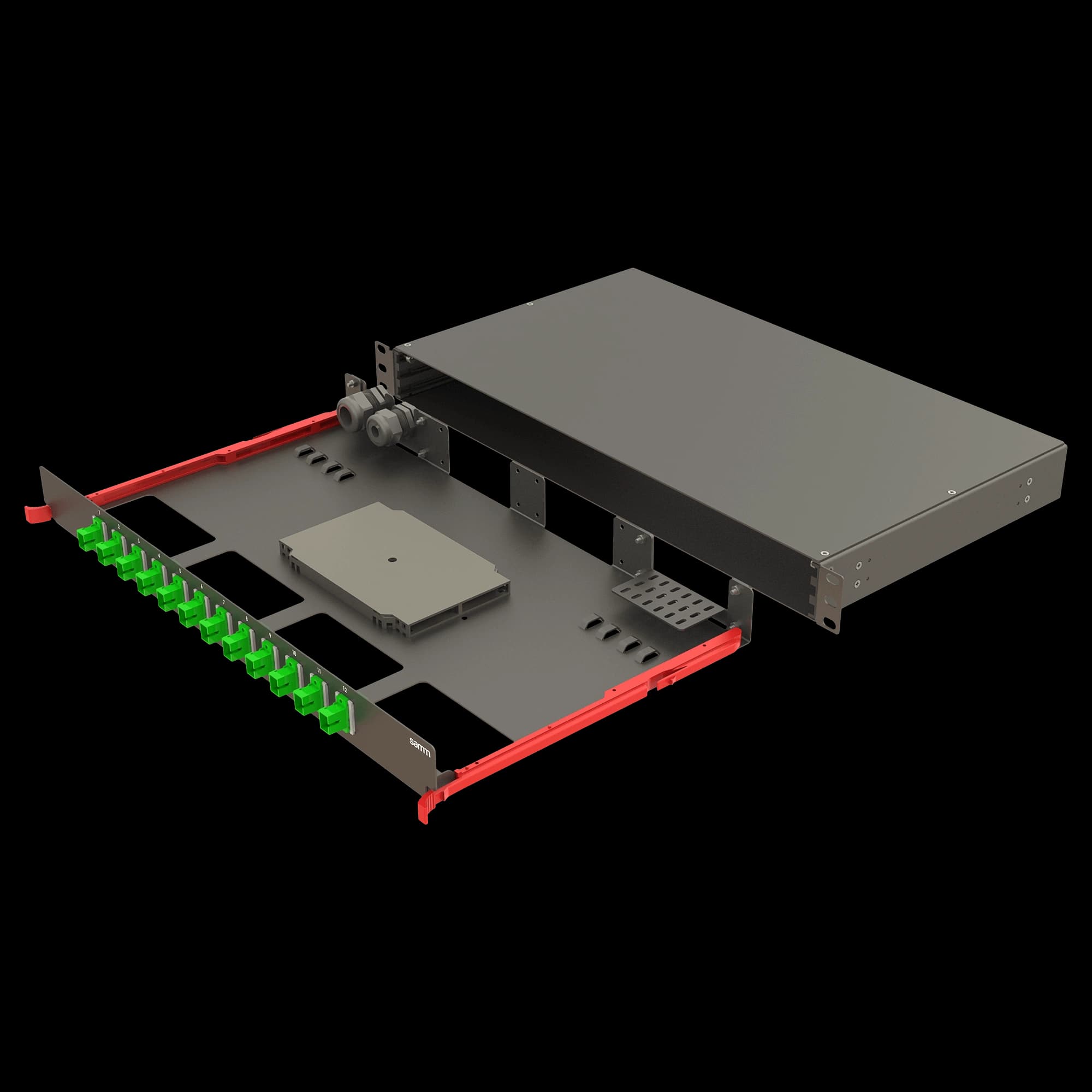 Bright Series | Rail Sliding | 12 Straight SC Simplex | FP11 | 12 Fiber, vista 2
