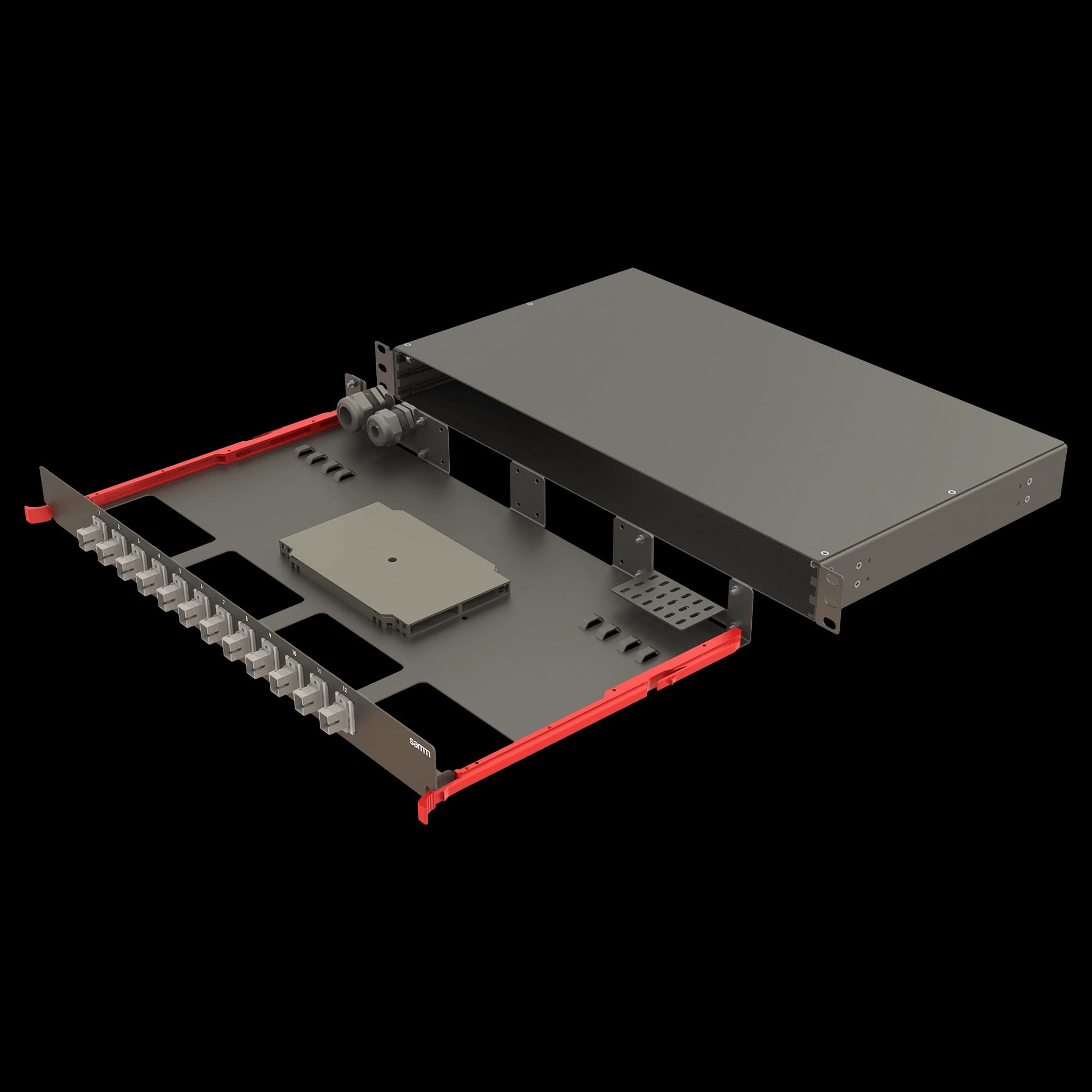 Bright Series | Rail Sliding | 12 Straight SC Simplex | FP11 | 12 Fiber, vista 3