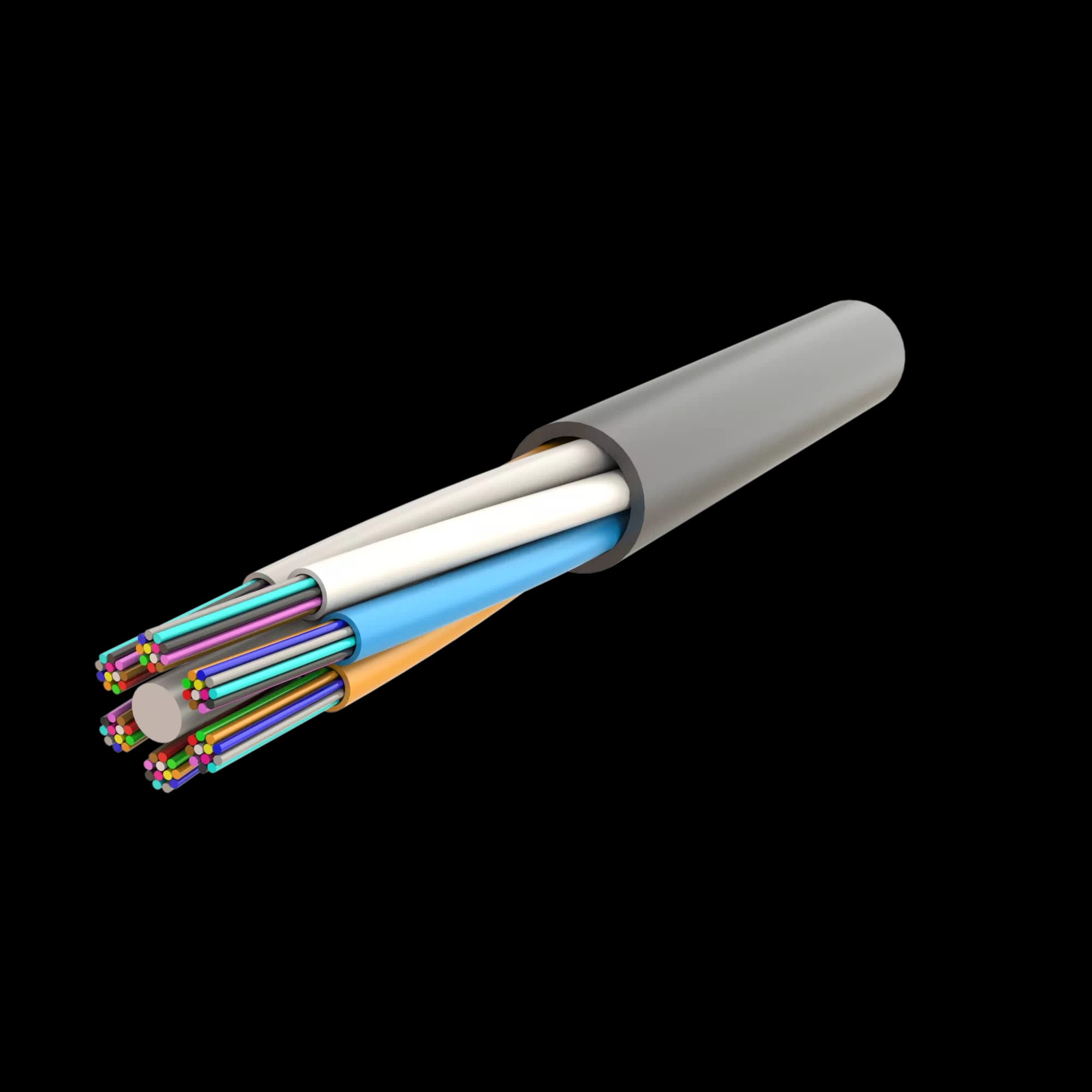 Micro-Duct Multi Loose Tube Fiber Optic Cable | Gel-Filled Dry Core | AT-D3Q2Y | Up to 72F
