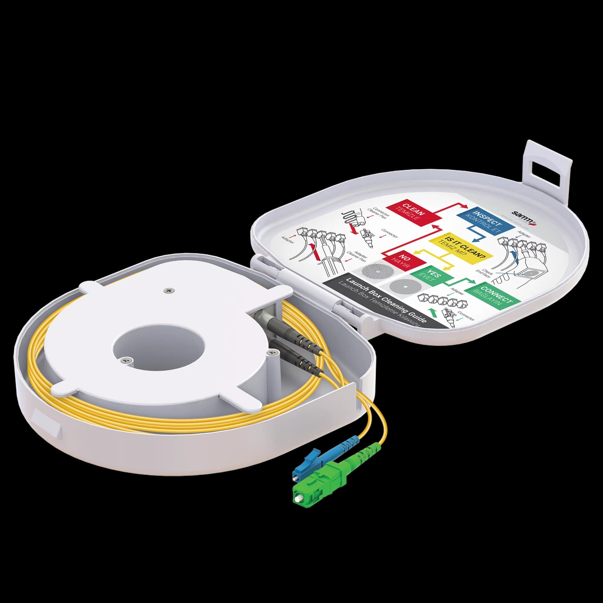 Through Type Fiber Optic OTDR Launch Box | Single Mode G652.D | SC APC/LC UPC | 1000 meters
