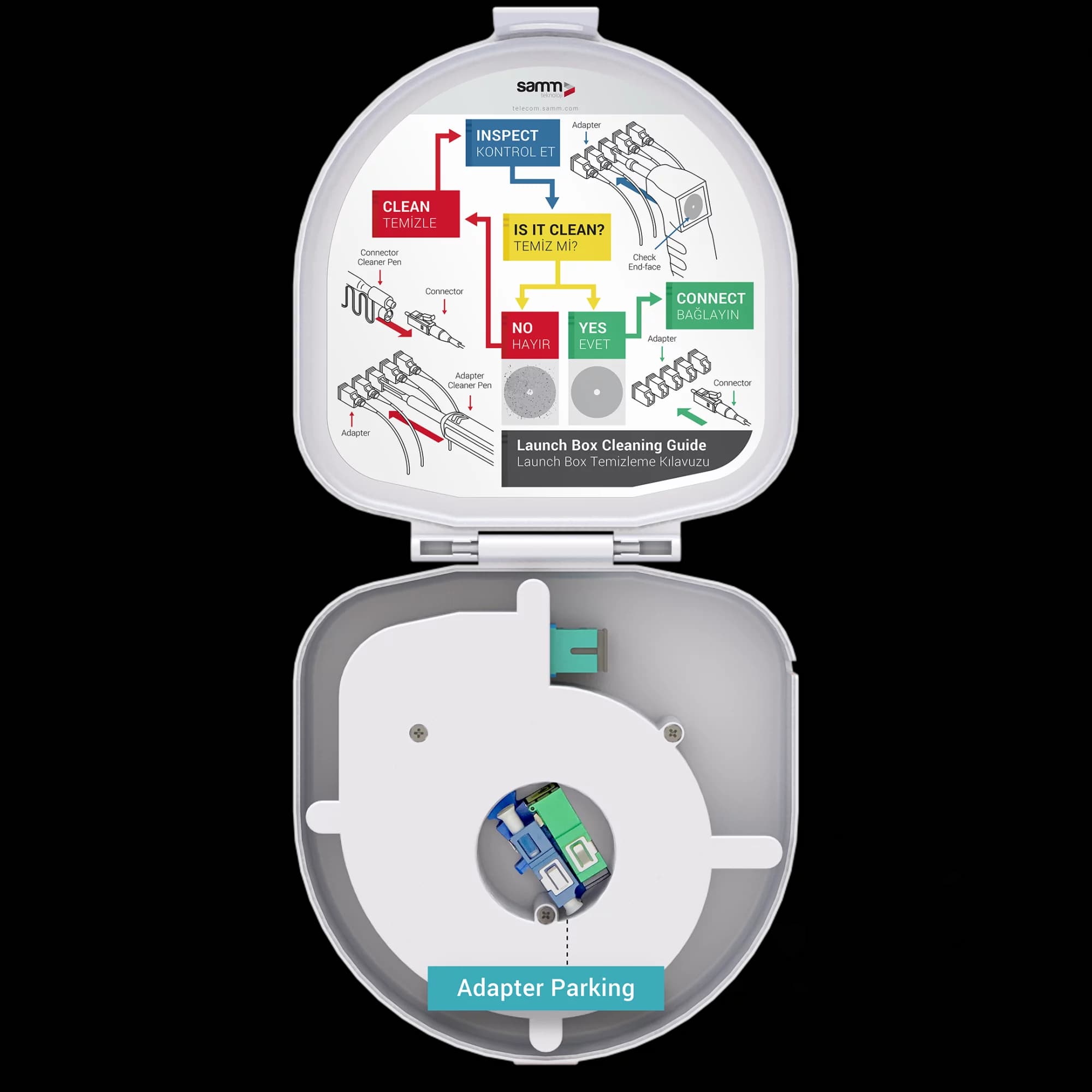 Adapter Type Fiber Optic OTDR Launch Box | Multi-mode G651.OM3 | SC UPC/SC UPC | 150 meters, vista 7