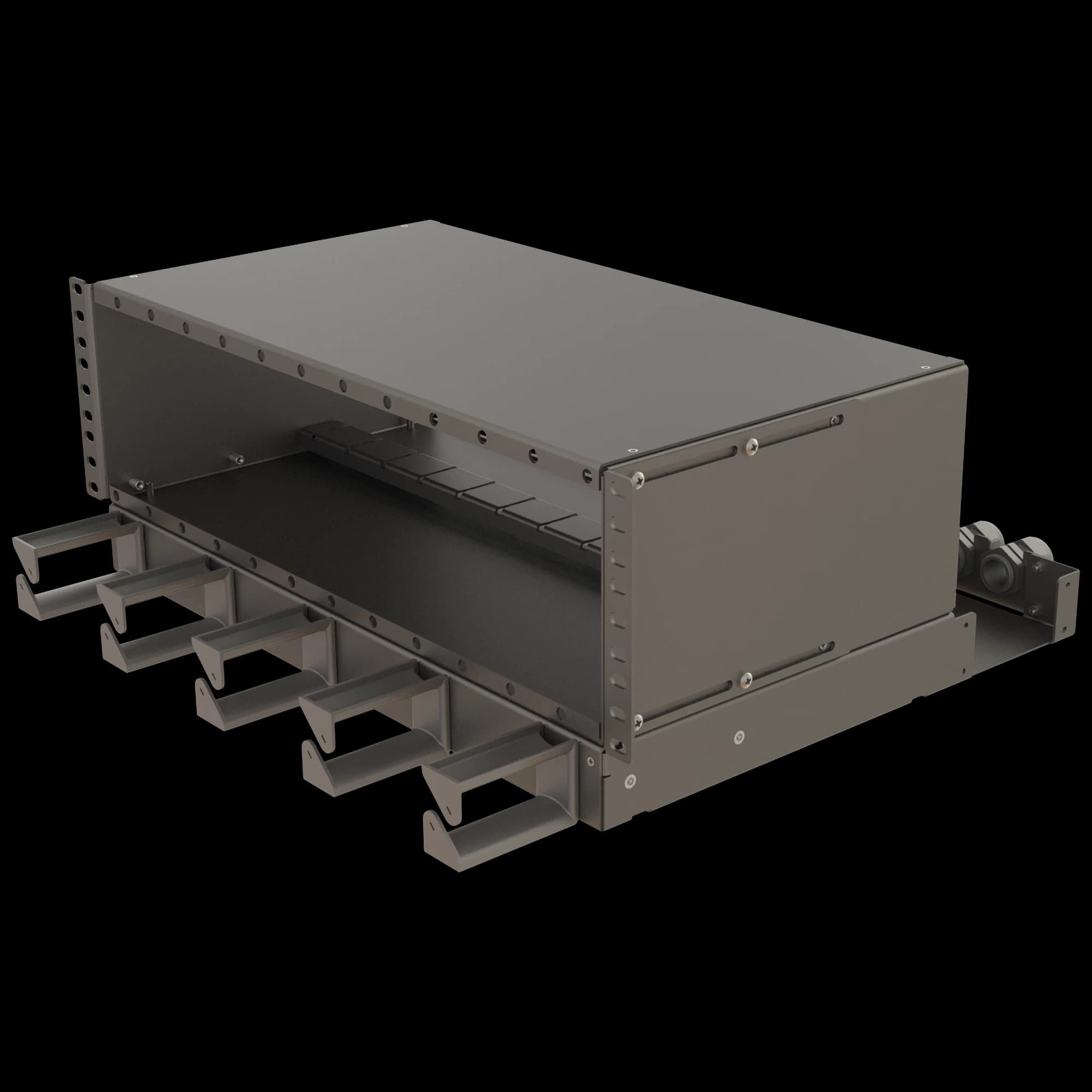 4U Sub-rack Panel with Over-length Management Shelf | 12 Modules | Front Access