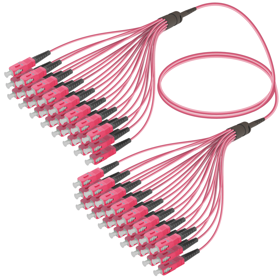 SC/UPC-SC/UPC | 24 Fibers Fanout | Multi Mode G651.OM4 | 3.0/1.8mm