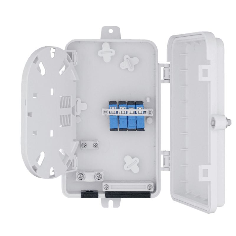 Indoor Termination Box | 4 Patch 4 Fibers 4 Ports, vista 2