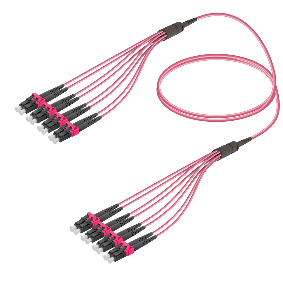LC/UPC-LC/UPC | 8 Fibers Fanout | Multi Mode G651.OM4 | 3.0/1.8mm