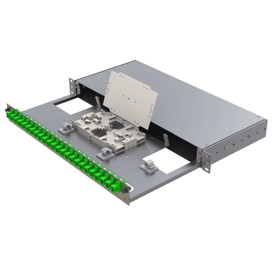 Aluminium 1U Patch Panel | 24 SC Simplex, vista 3