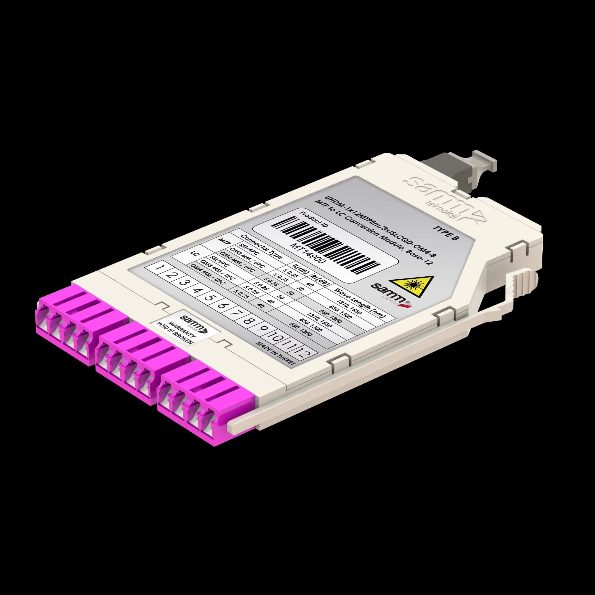 G-Connect | UHD MTP-LC Conversion Module | OM4| Base-12 | Inner Shutter, vista 3