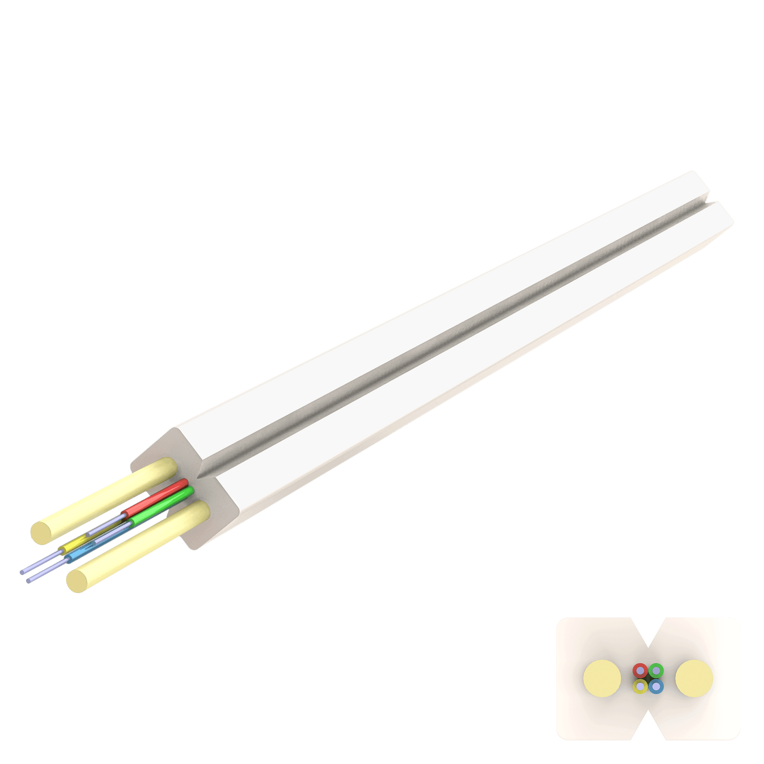 Flat FRP Drop Cable 2.0x3.0mm | U-(ZN-2P)H | Up to 4F | 1000 meters, vista 2