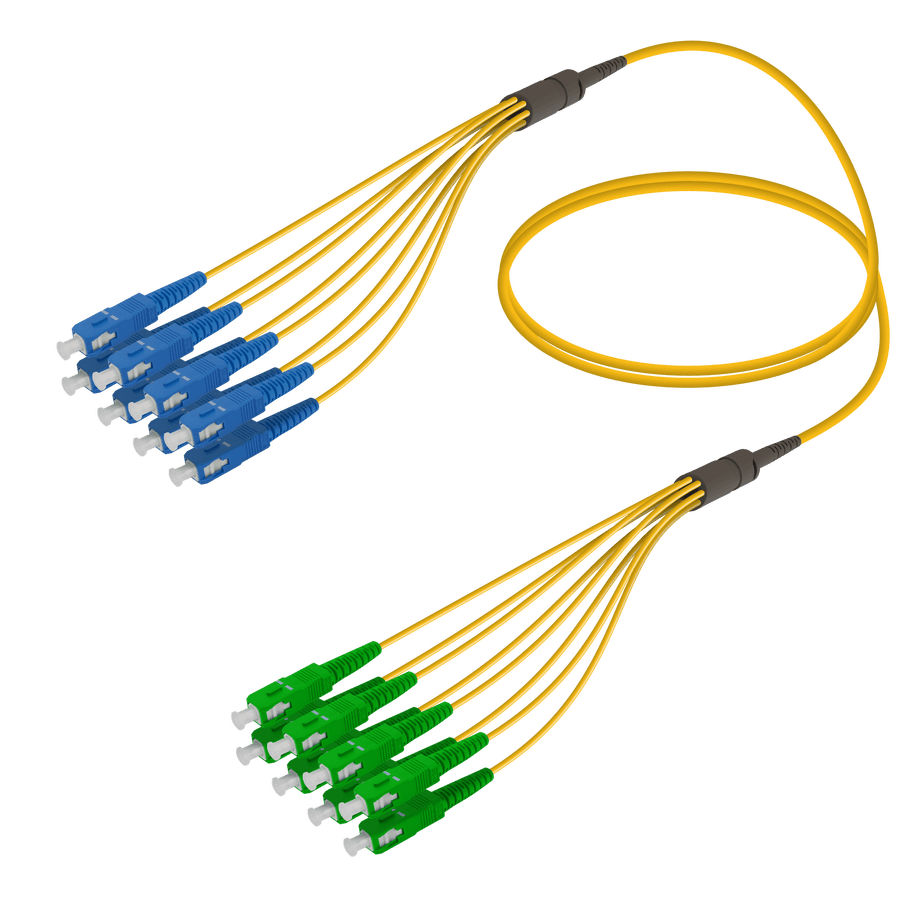 SC/UPC-SC/APC | 8 Fibers Fanout | Single Mode G657.A2 | 3.0/1.8mm