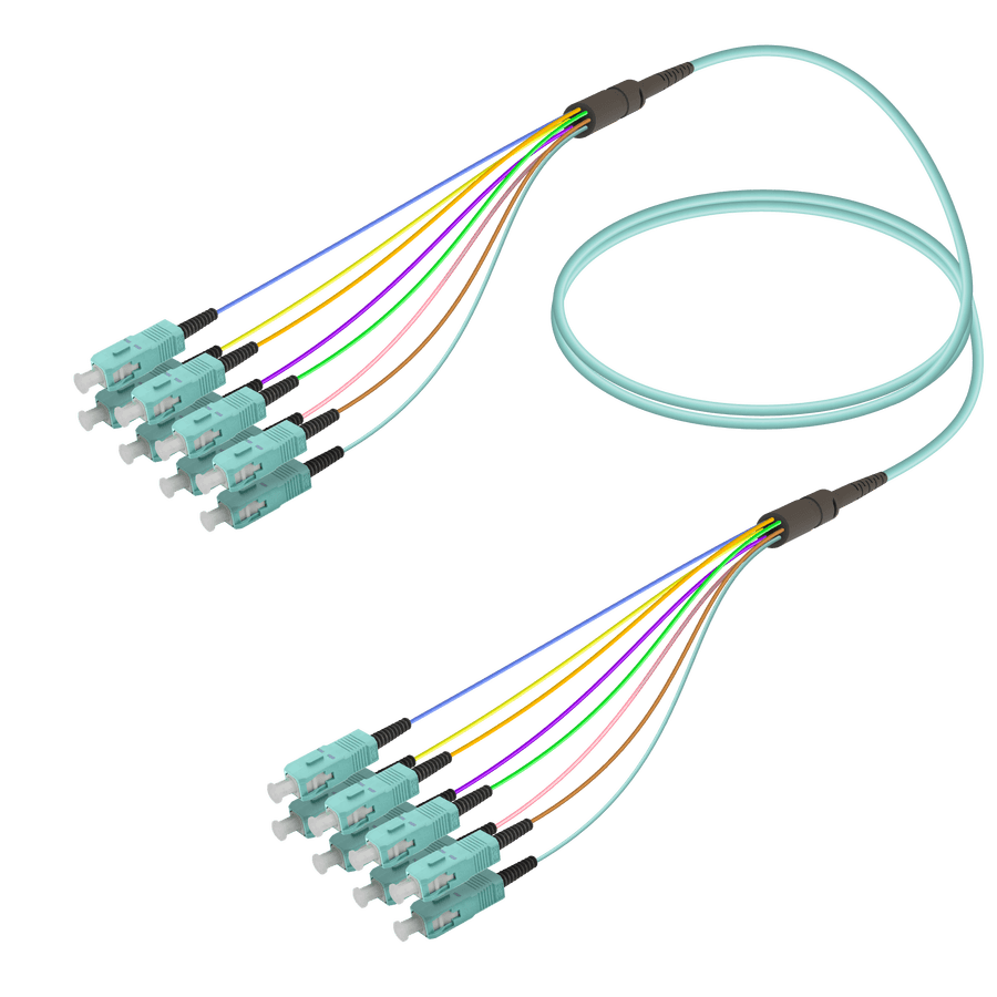 SC/UPC-SC/UPC | 8 Fibers Fanout | Multi Mode G651.OM3 | 3.0/0.9mm