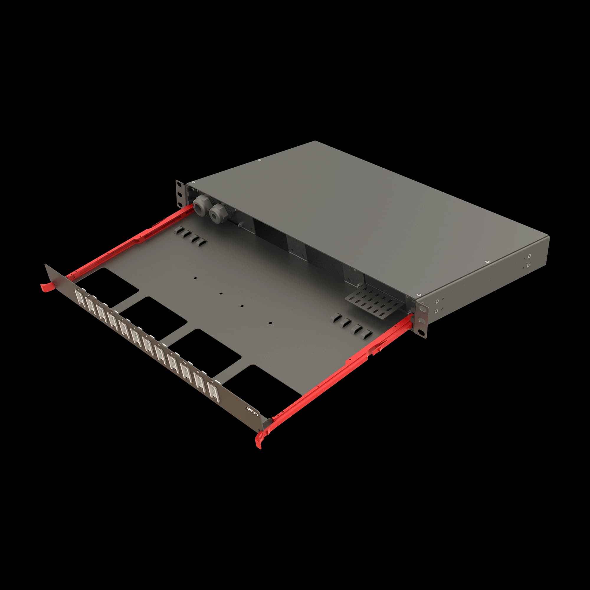 Bright Series | Rail Sliding | 12 Straight Holes | FP11 | Empty Patch Panel, vista 2