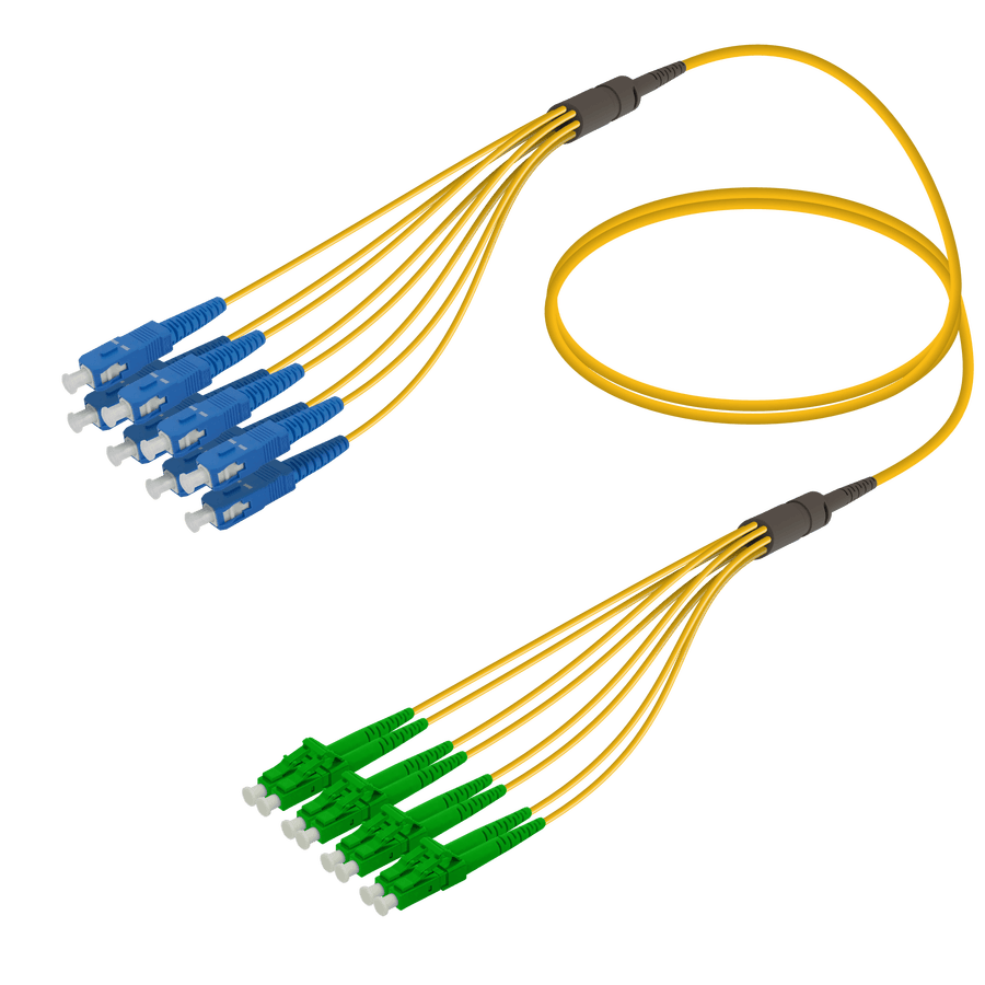SC/UPC-LC/APC | 8 Fibers Fanout | Single Mode G657.A2 | 3.0/1.8mm