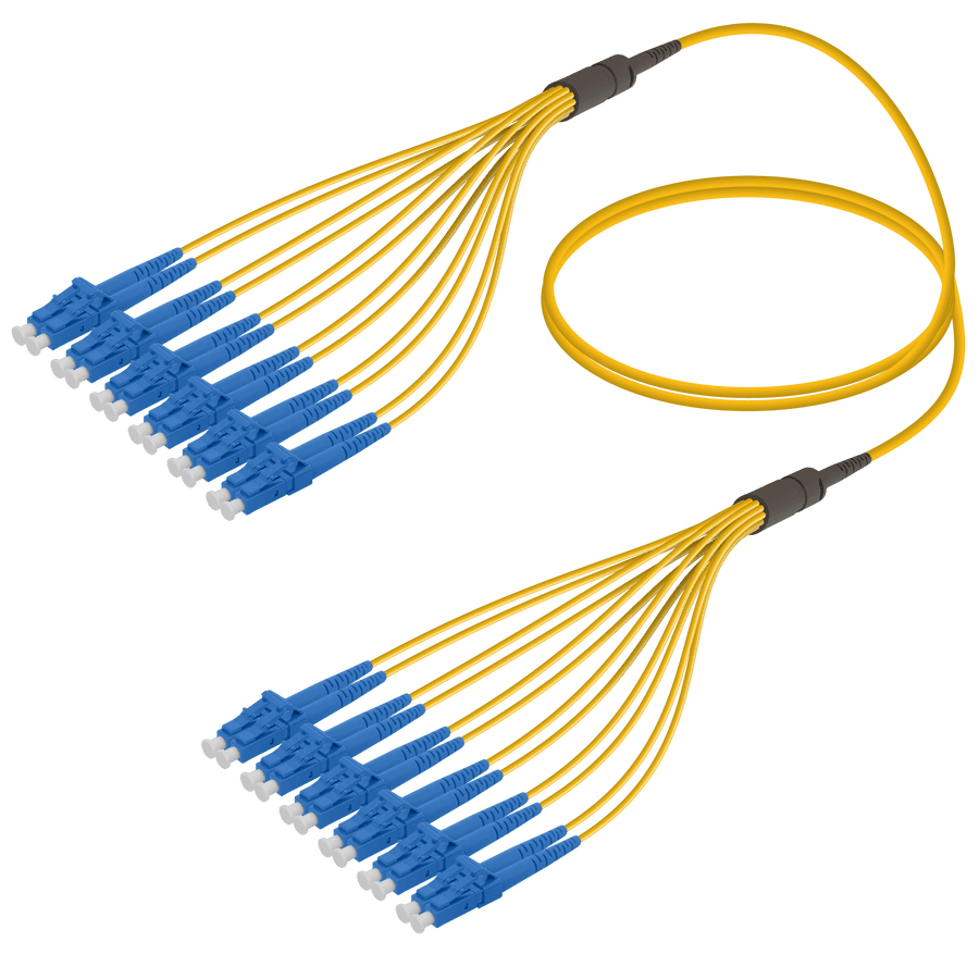 LC/UPC-LC/UPC | 12 Fibers Fanout | Single Mode G657.A2 | 3.0/1.8mm