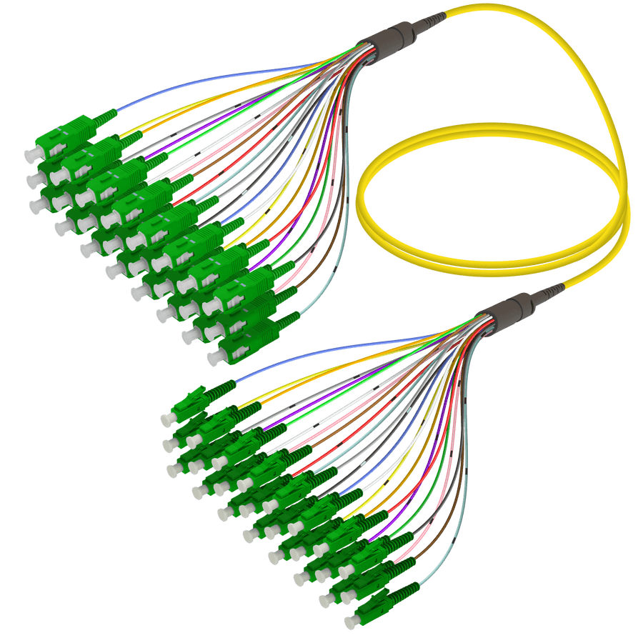 SC/APC-LC/APC | 24 Fibers Fanout | Single Mode G657.A2 | 3.0/0.9mm