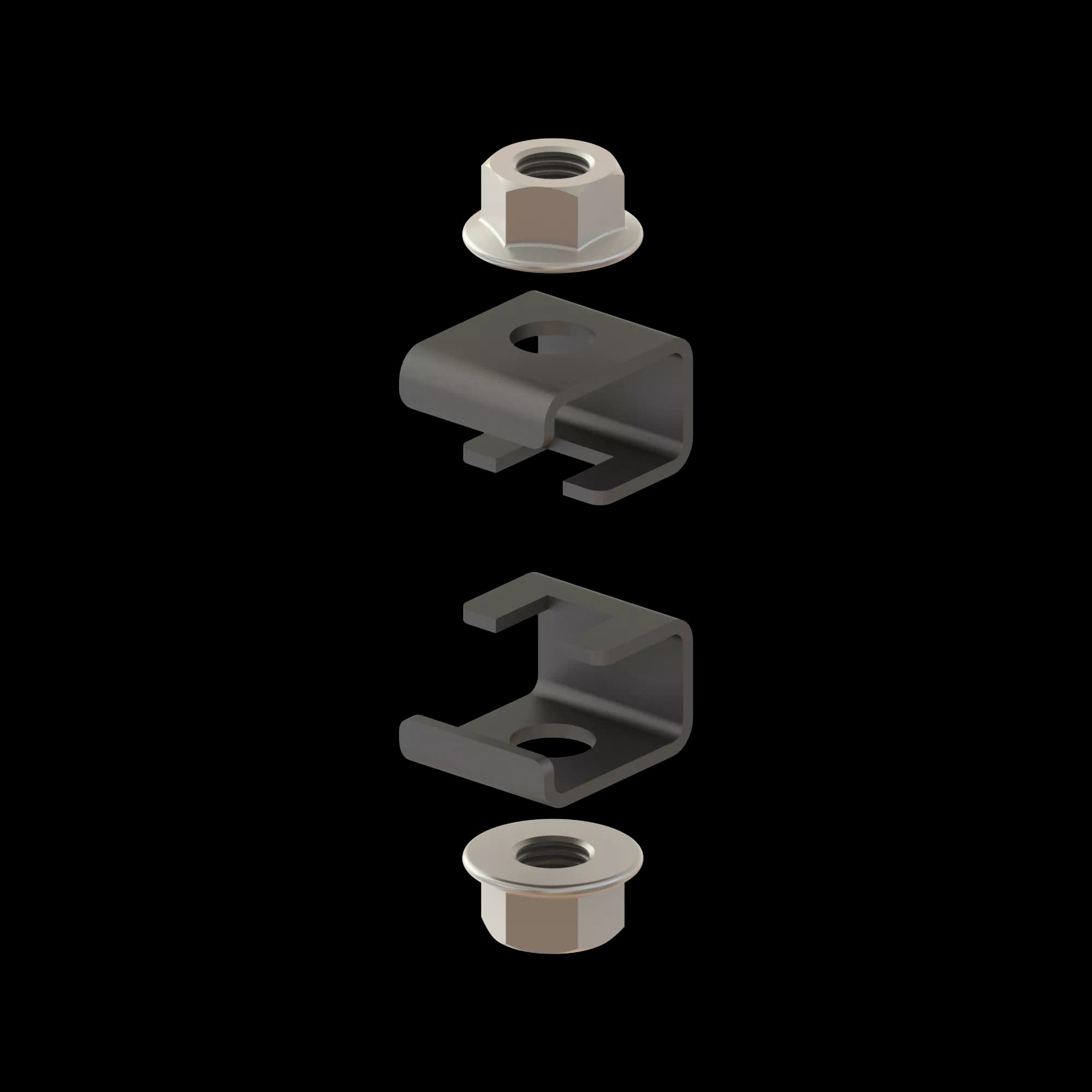 FDS_Ladder Suspension Quick Clamp Set for M14 Rod and 50mm Ladder_BK